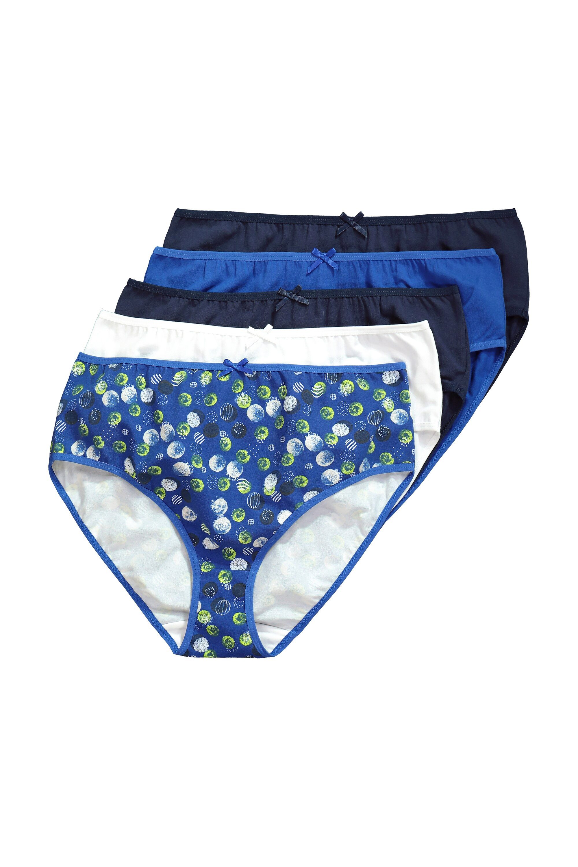 Slip Midislips 5er-Pack Punkte/einfarbig