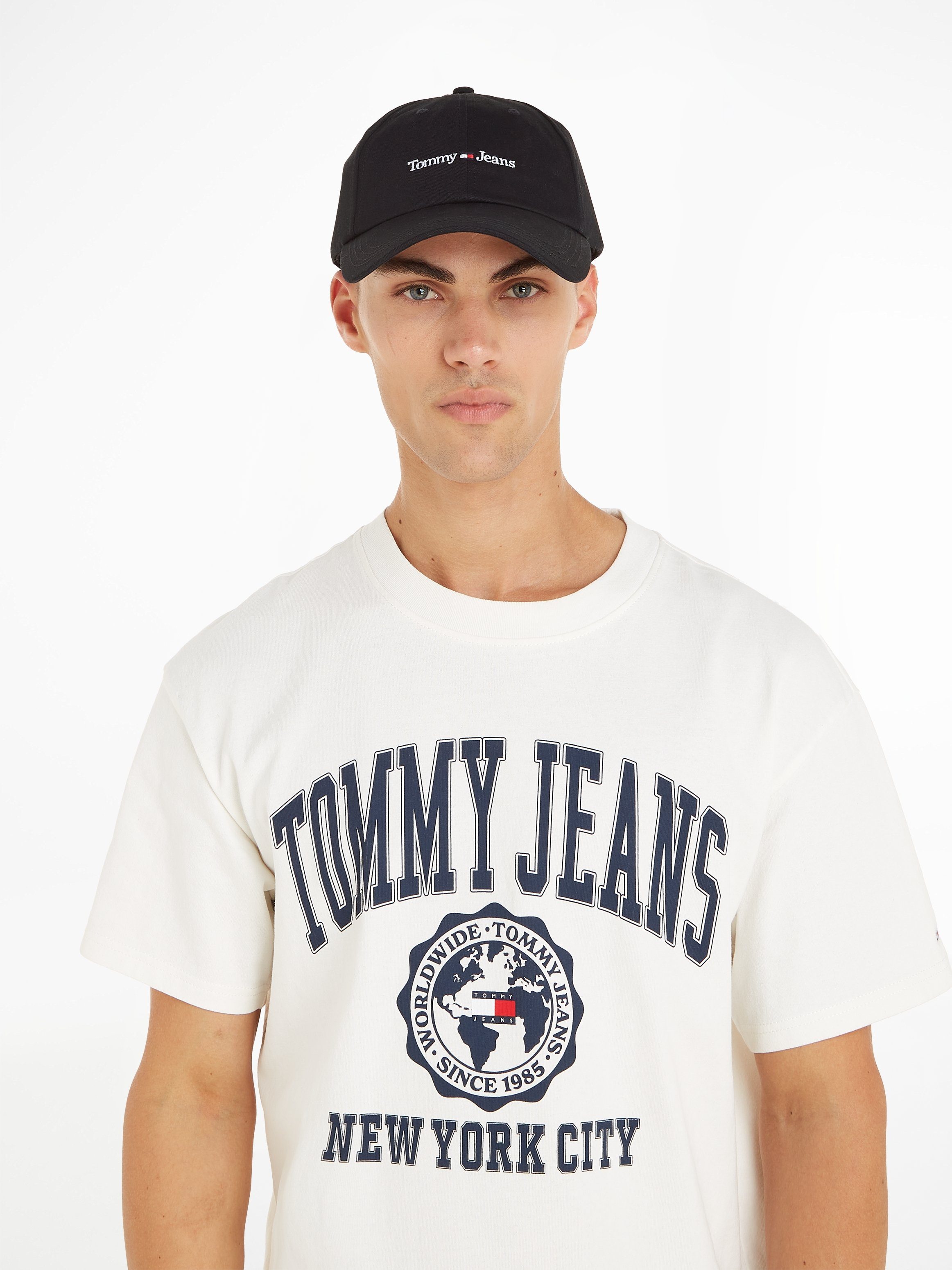 Tommy aus Cap Baseball Jeans Bio-Baumwolle schwarz