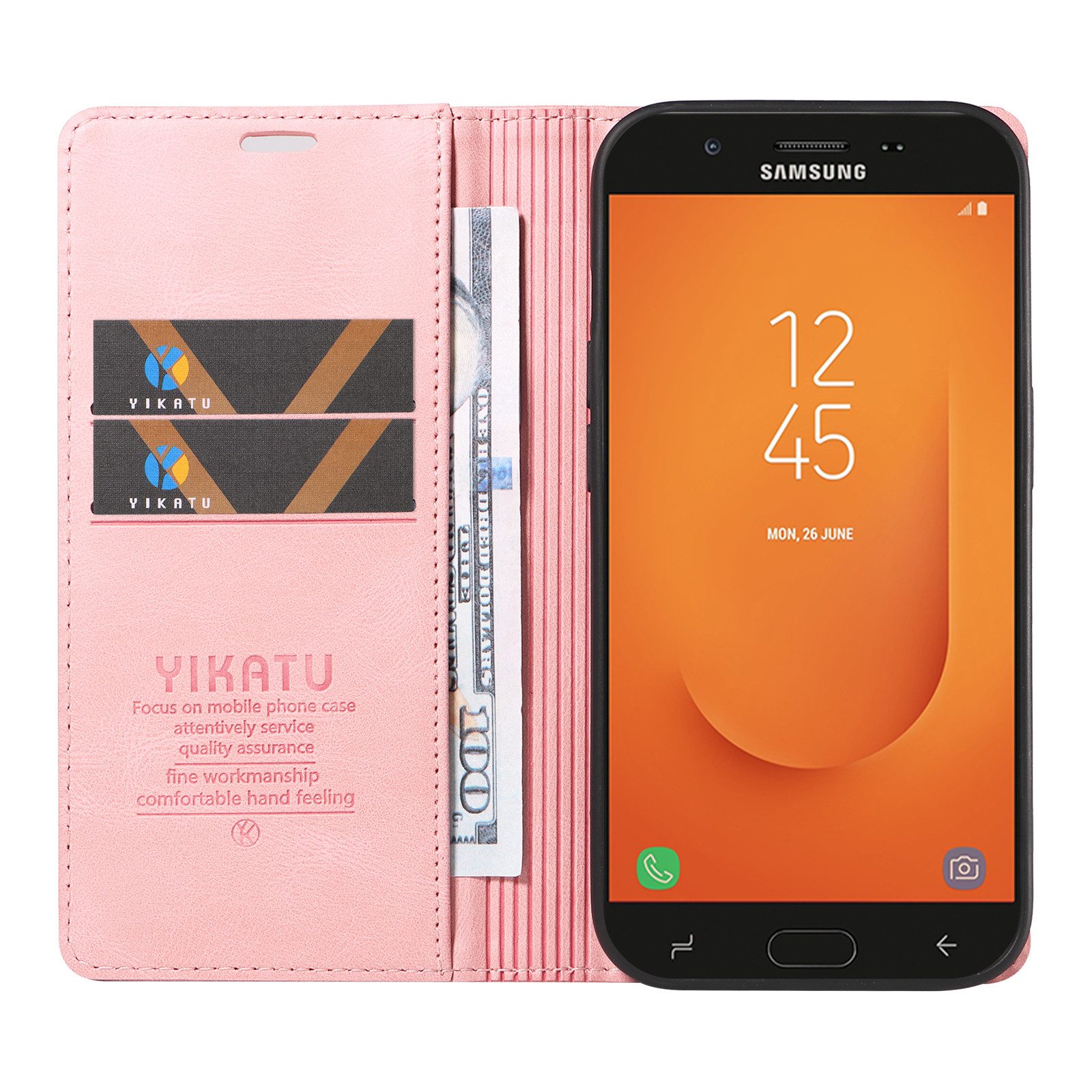 trends for living Handyhülle Leder Hülle Case Cover Klapp Tasche Etuis für Samsung J Serie Magnet