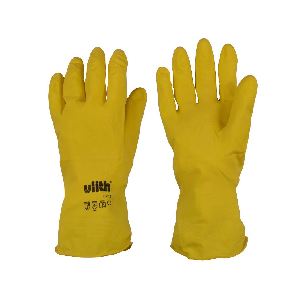 Latexhandschuhe Latex Handschuhe, Industriehandschuhe, Gummihandschuhe, Gr. M, Gelb