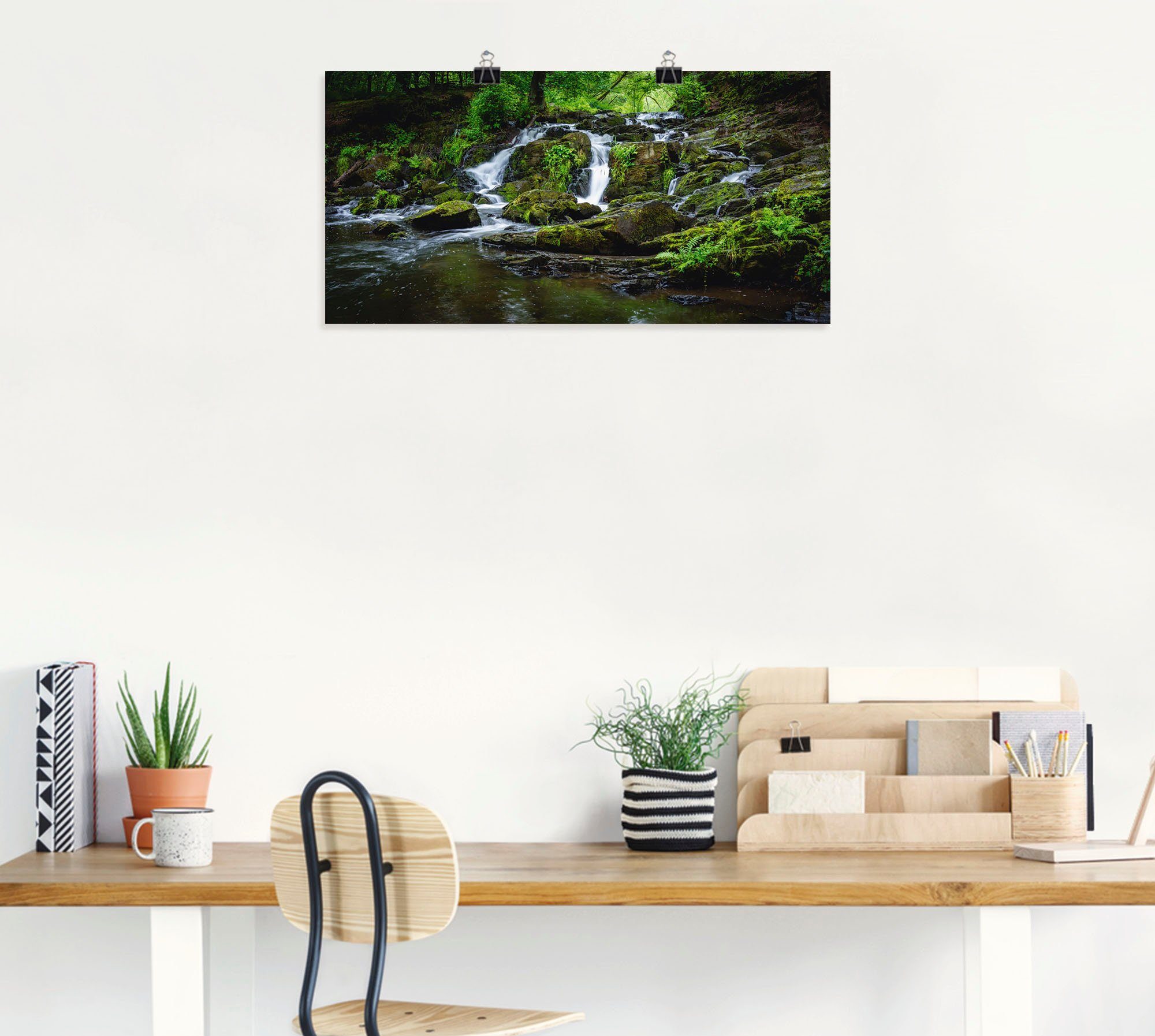 Artland Wandbild Wasserfall Panorama, oder (1 Poster Größen als in Leinwandbild, Wasserfallbilder Alubild, St), Wandaufkleber versch