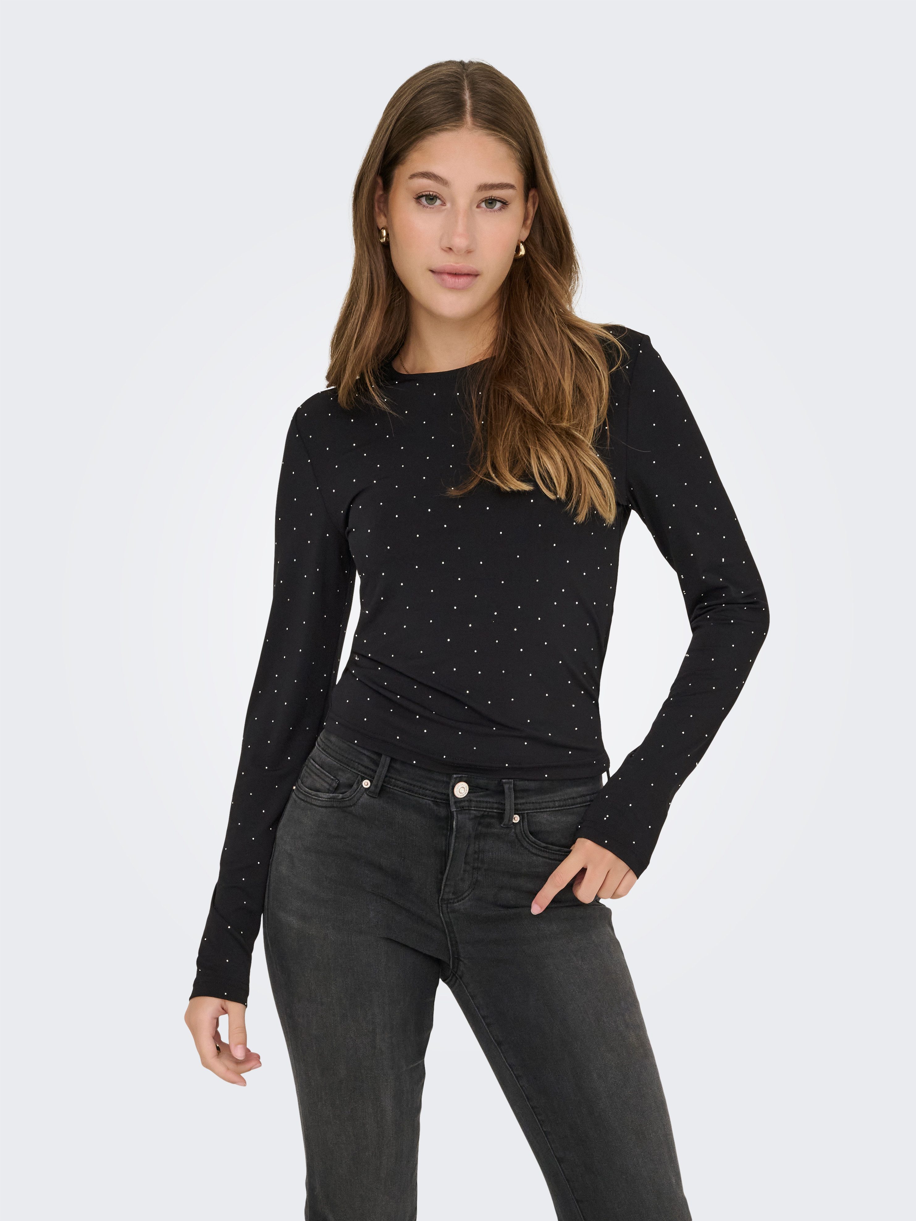 ONLY Langarmshirt ONLZITA L/S O-NECK TOP günstig online kaufen