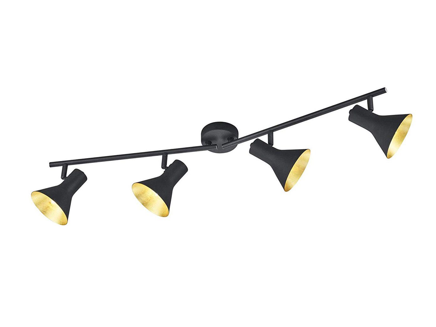Reality Leuchten LED Deckenstrahler, Dimmfunktion, LED wechselbar, innen, Lampe über-n Esstisch & im Treppenhaus Schwarz Gold, B: 84,5cm