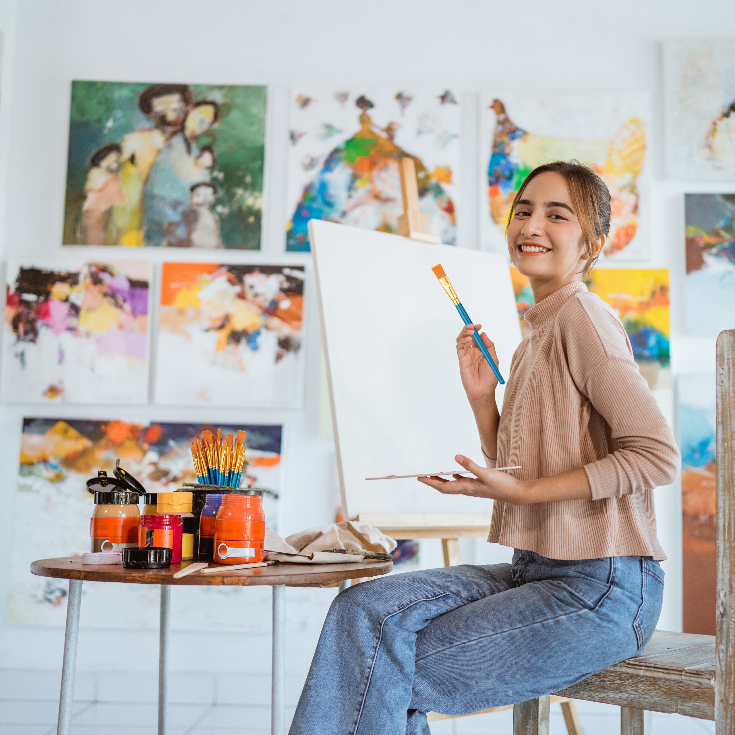 relaxdays Malpinsel 30-teiliges Pinsel Set, (30-teiliges Set, 30 St)