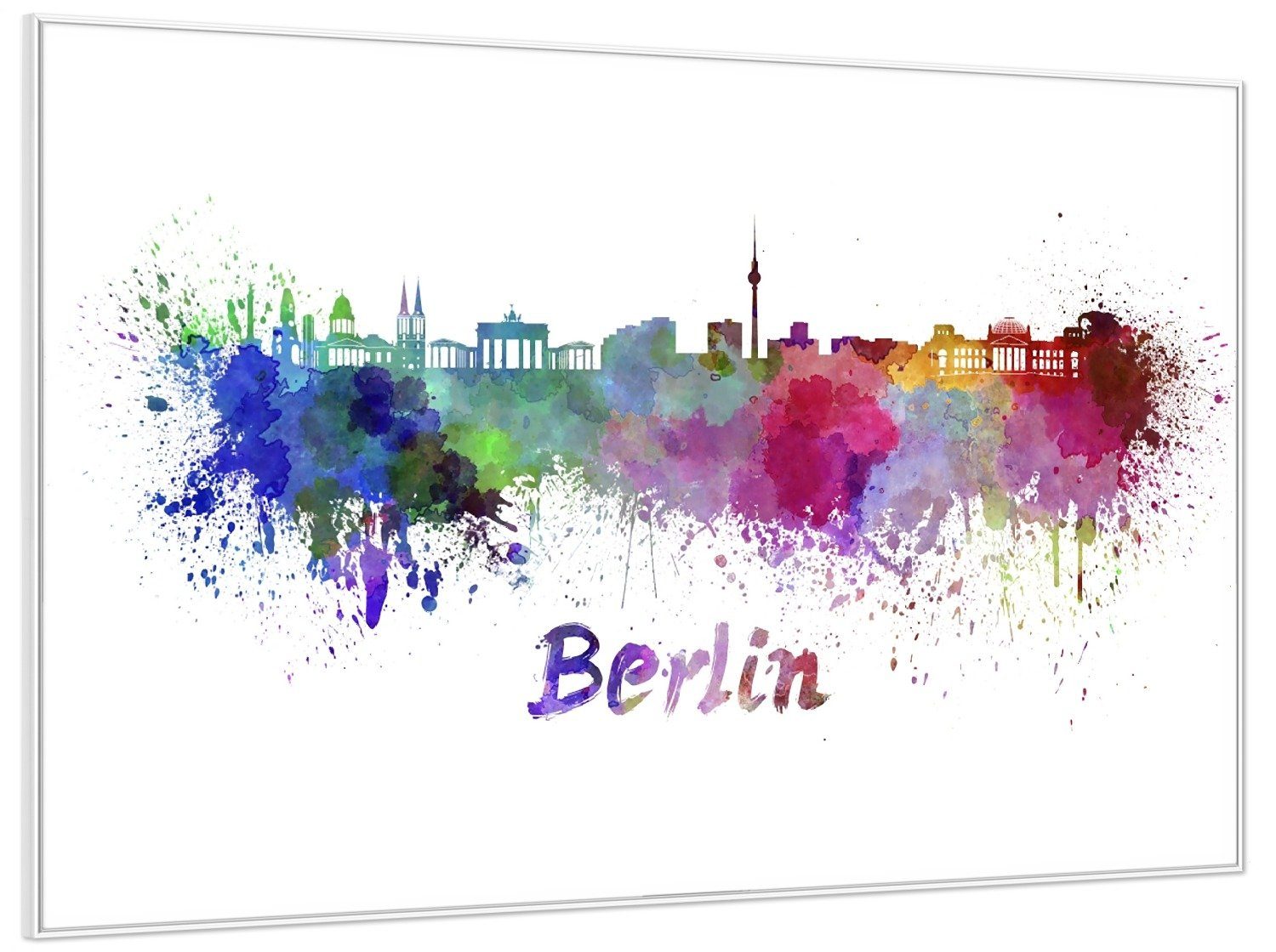 Wallario Poster, Städte als Aquarell - günstig online kaufen