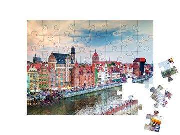 puzzleYOU Puzzle Altstadt von Danzig und der Fluss Motlawa, Polen, 48 Puzzleteile, puzzleYOU-Kollektionen Polen