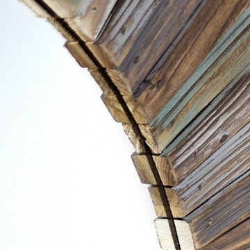 Melko Wandspiegel Dekospiegel Wandspiegel 90 CM aus Holz in Braun Shabby Flurspiegel Hängespiegel Garderobenspiegel (Stück), Paulownienholz
