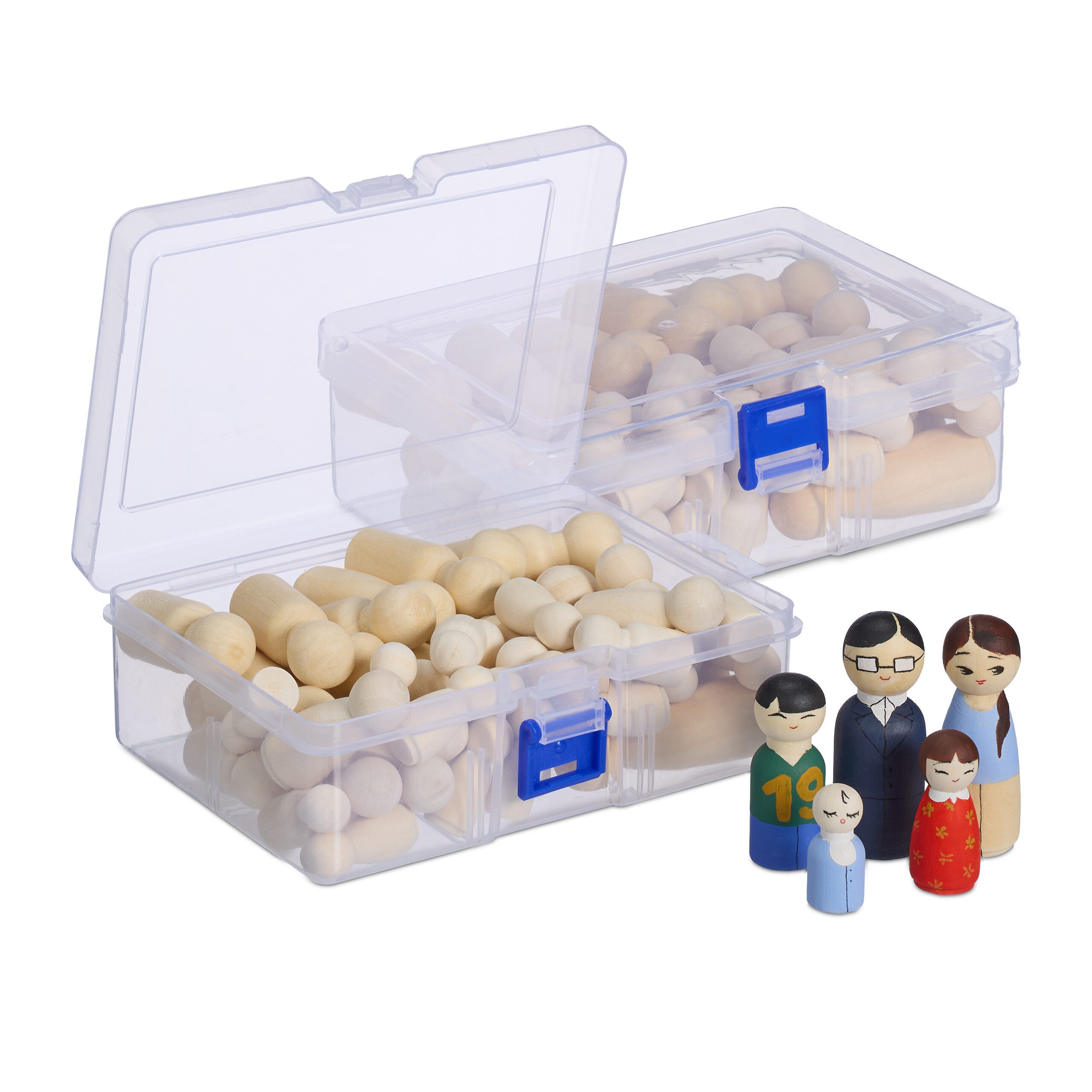 Bastelnaturmaterial Holzfiguren zum Bemalen 100er Set