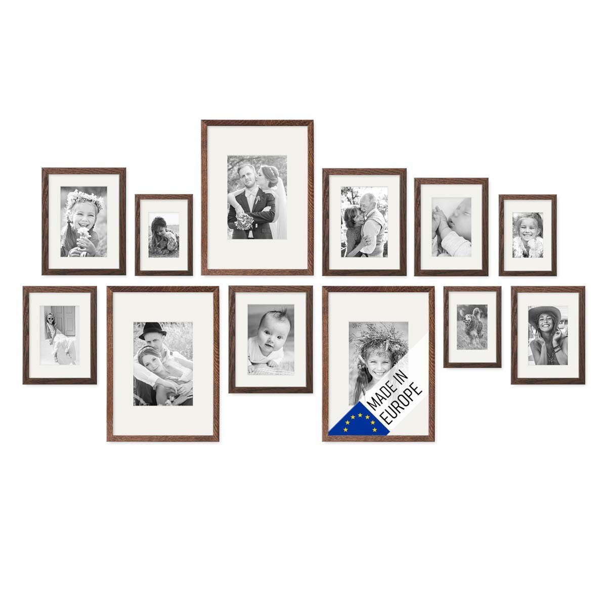 PHOTOLINI Bilderrahmen 12er Set Echtholz 10x15 günstig online kaufen