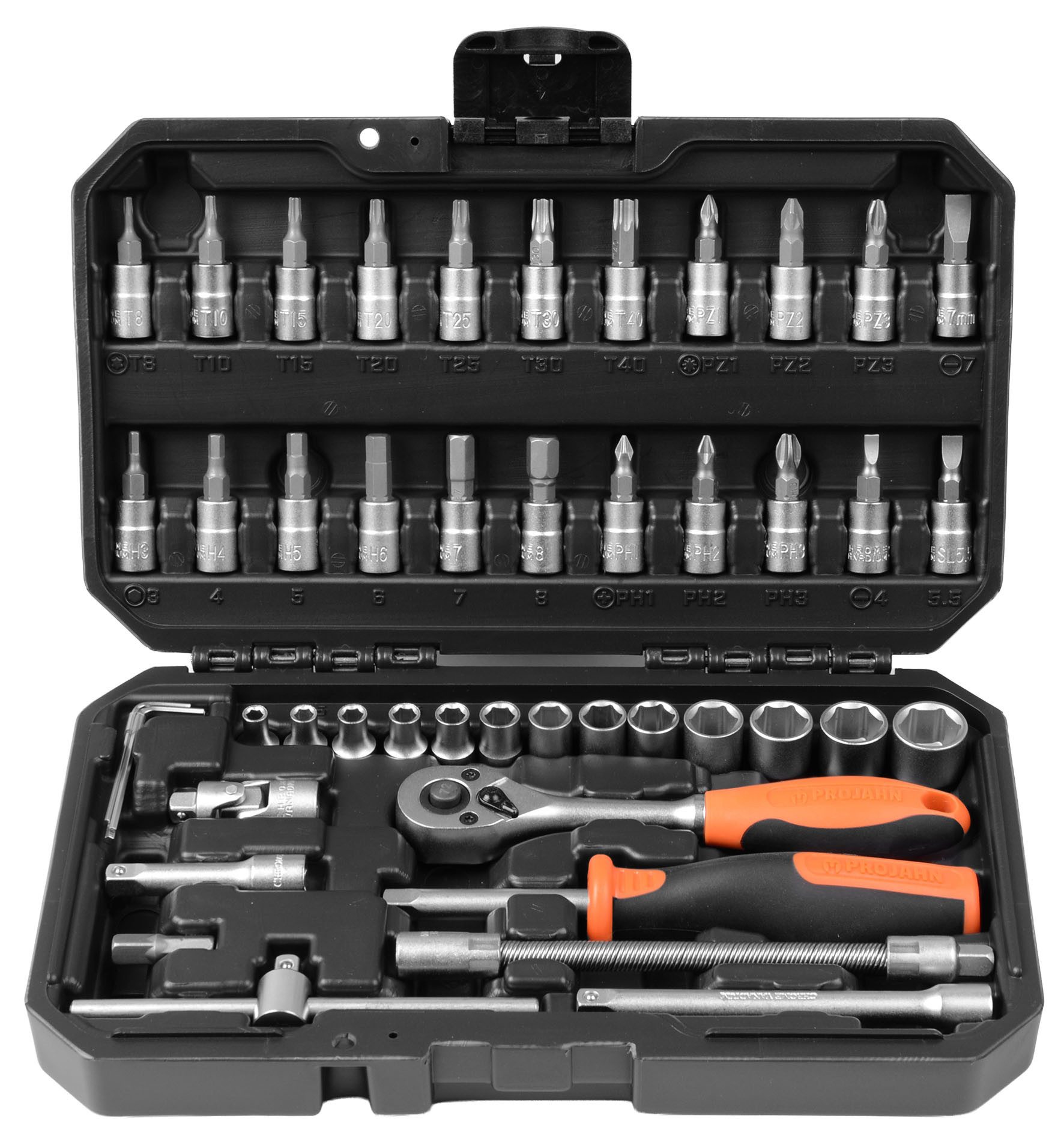 Steckschlüssel Projahn 1/4" Steckschlüssel 4-14mm Umschaltknarre Satz 46-tlg.