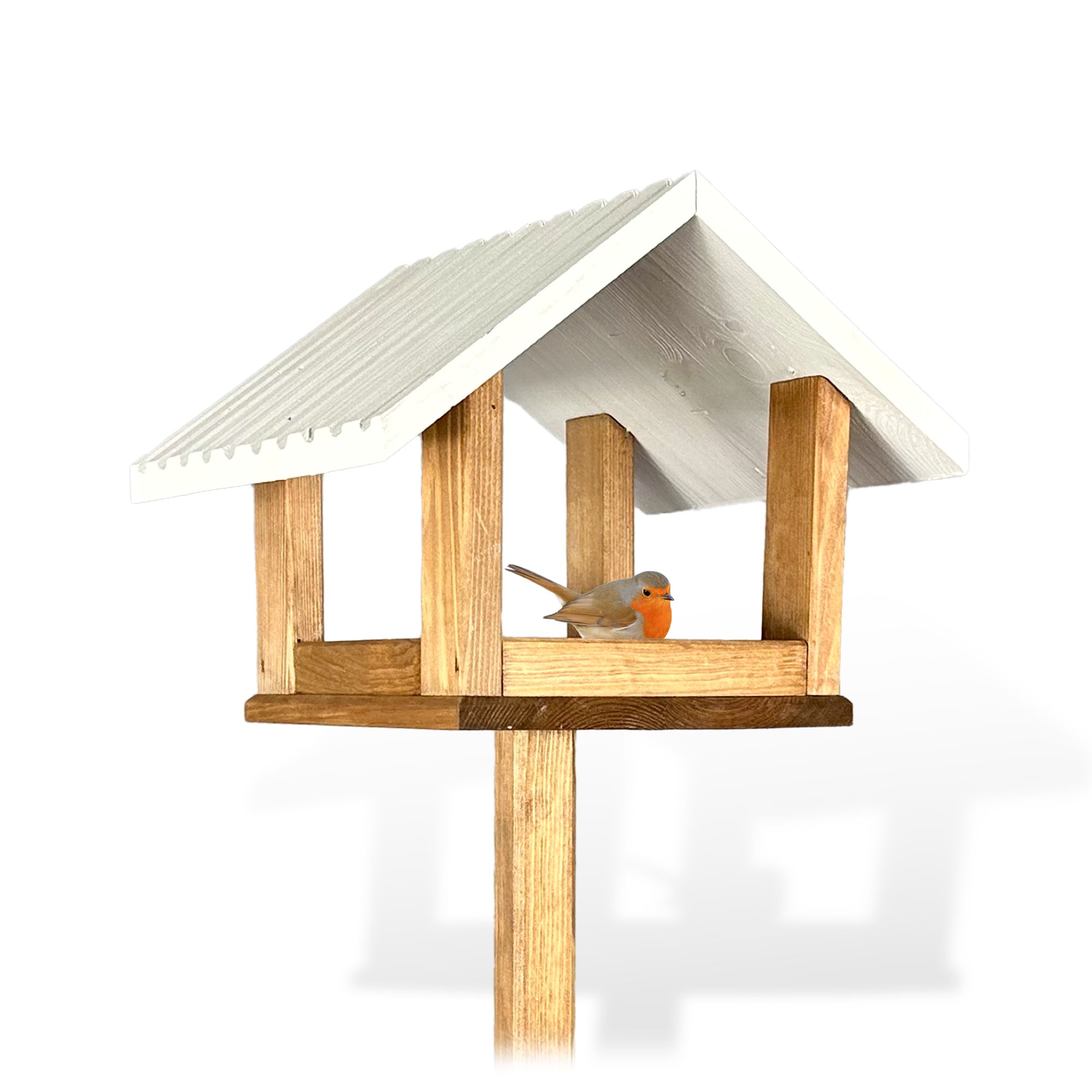Vogelhaus Massives Vogelhaus Holz mit Erdspieß