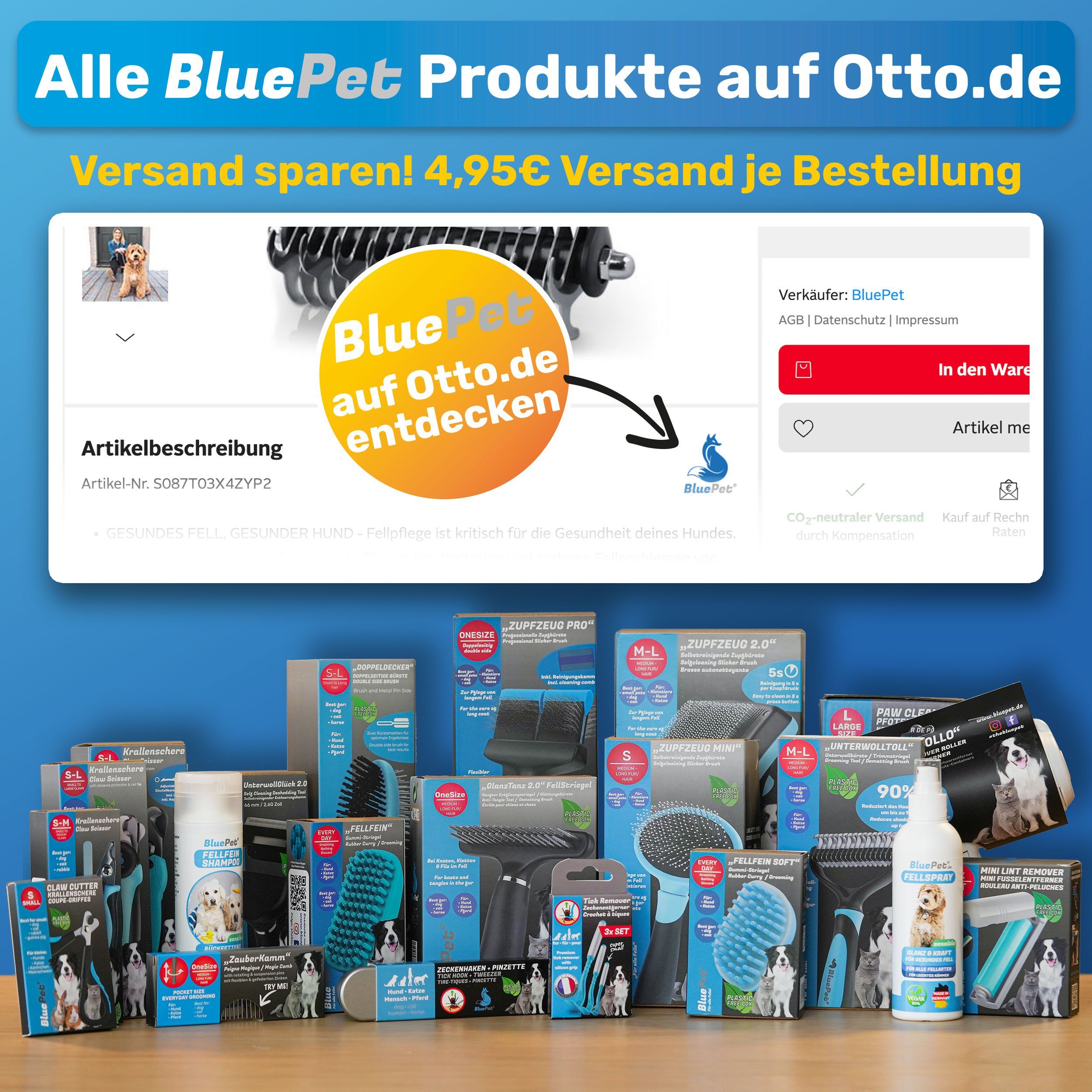 BluePet Zeckenpinzette "Tick-Trick" Zeckenhaken Set Zeckenentfernung in Menschen Zeckenentferner, 3er für France Tiere Blau und Premium Made