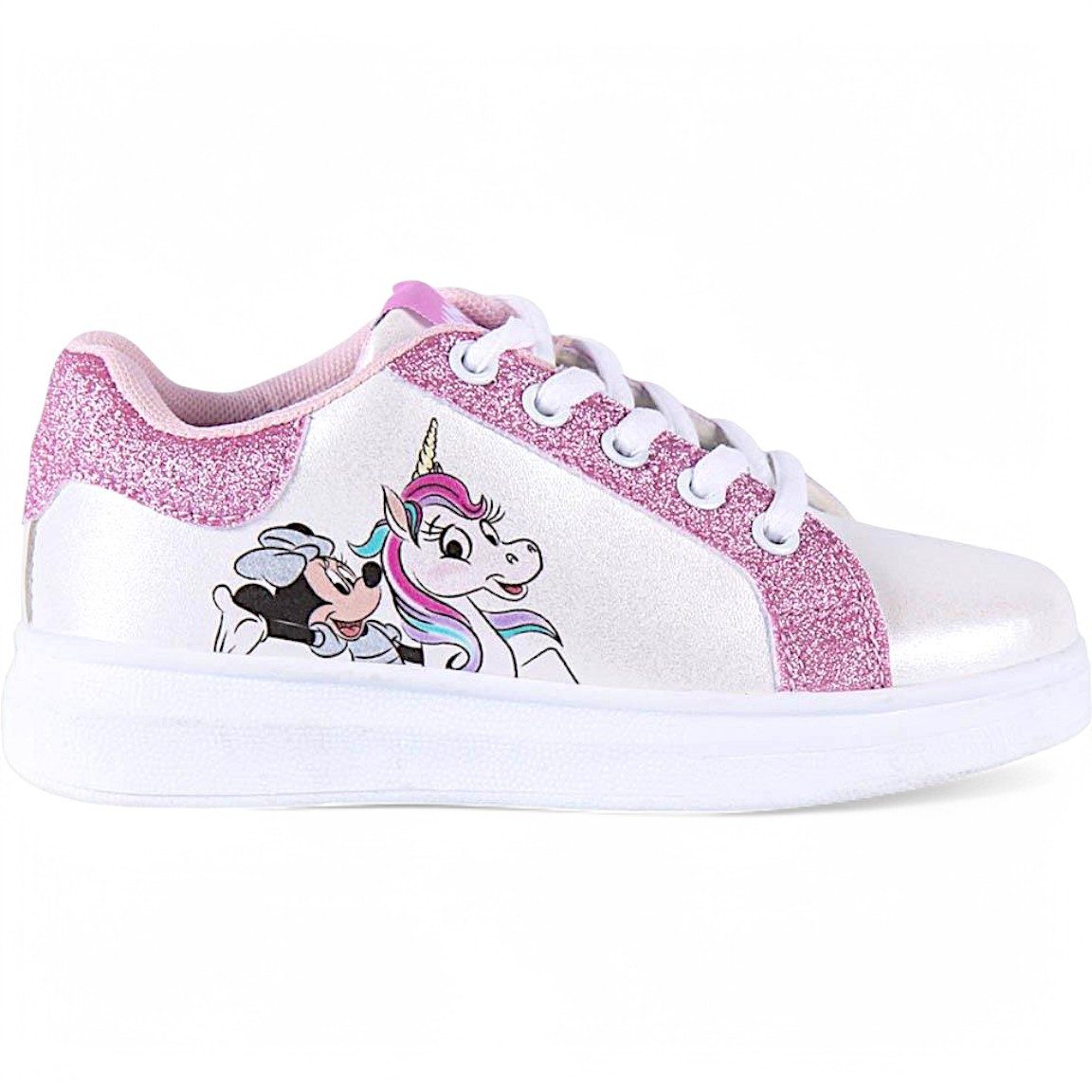 Disney Minnie Mouse Minnie Maus & Einhorn Sneaker Glitzer Low Top Sportschuhe Gr. 27 - 35
