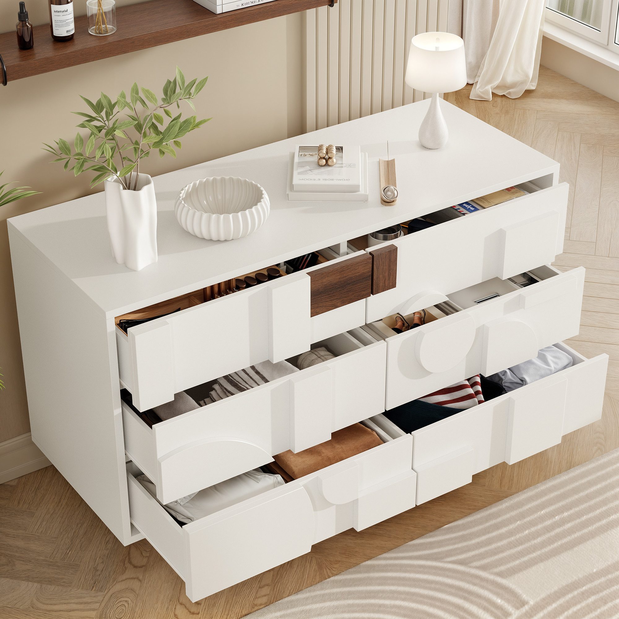 MODFU Sideboard Küchenschrank,Kommode (Modernes Sideboard weiß günstig online kaufen