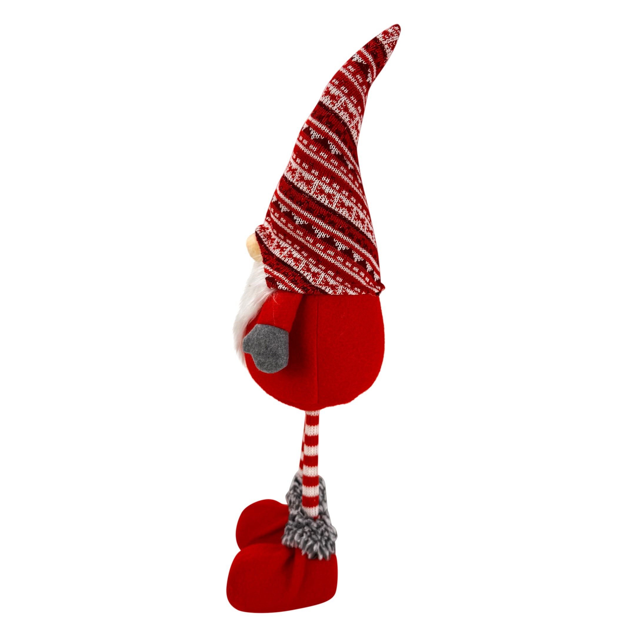 Online-Fuchs Dekofigur Weihnachtswichtel, Zwerg mit süßer Strickmütze - Weihnachtsdeko (im norwegischen Desgin, klassisch weihnachtliche Farben), mit flauschige – Bild 3 von 4