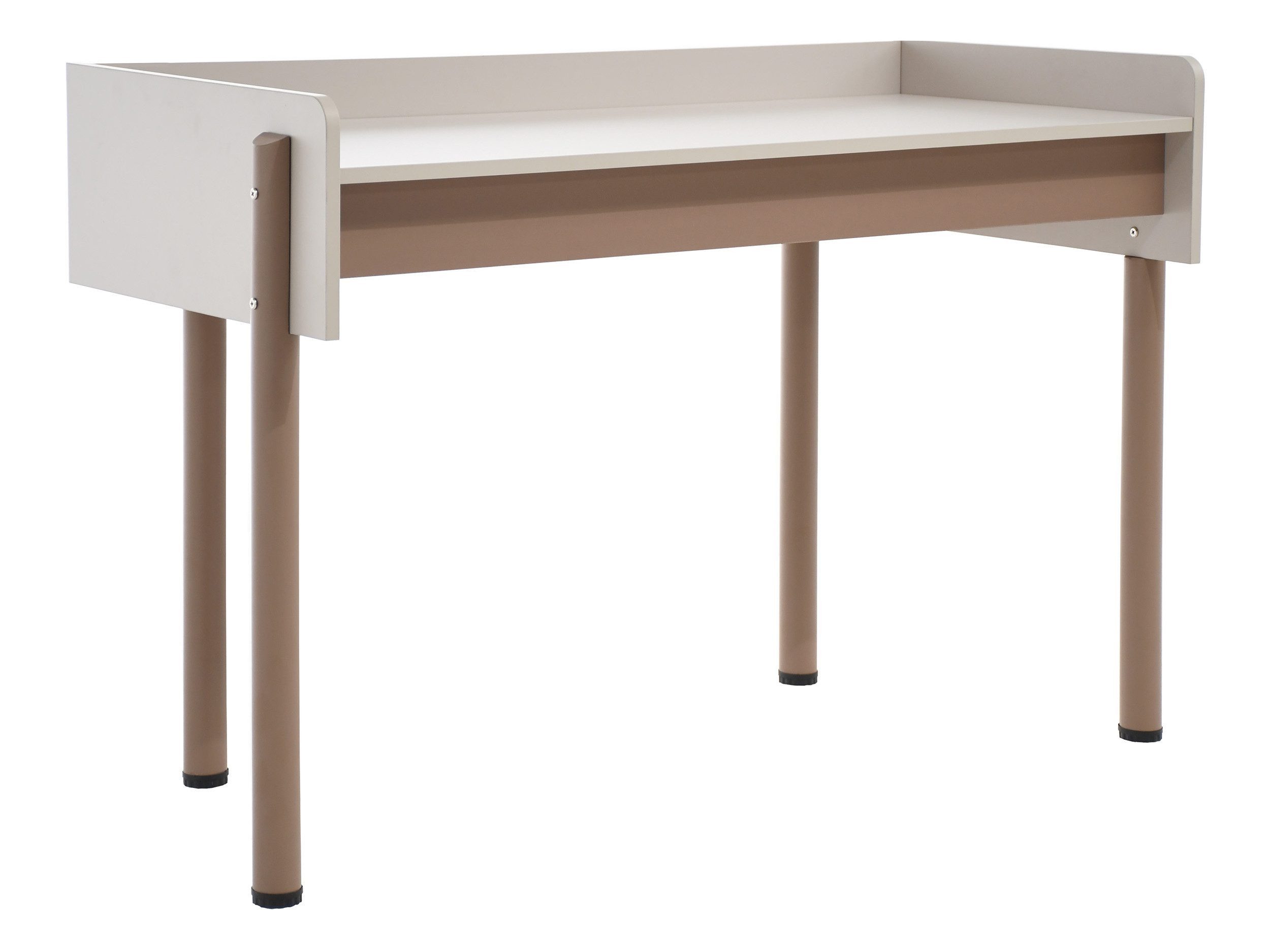 Beautysofa Kinderschreibtisch BOREO B11-A 126 cm mit großer Arbeitsfläche und Metallbeinen (Höhe: 82 cm, moderner Jugendschreibtisch), in trendigen Farben Kaschmir und Kaffeebraun