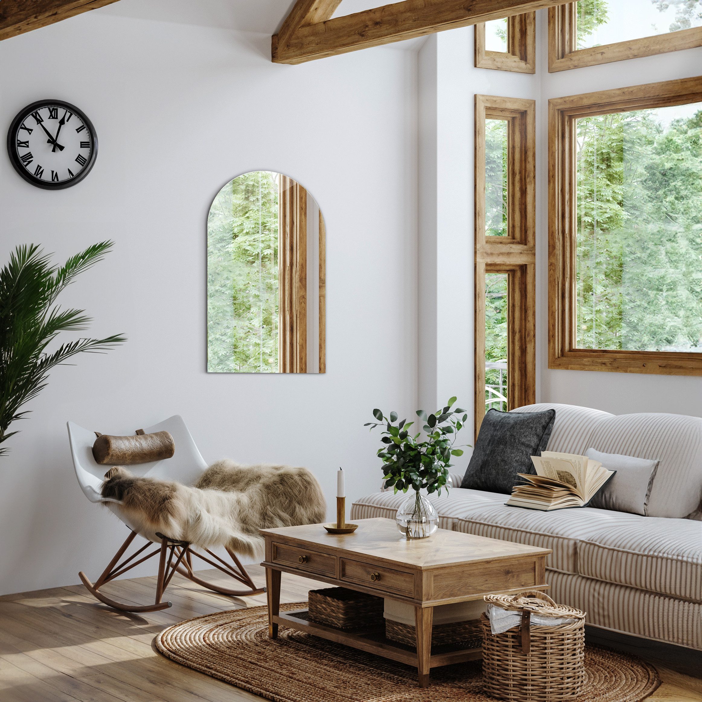 Tulup Dekospiegel Deko Spiegel Ovaler Wand Modern Glas Kosmetikspiegel Loft, Unregelmäßige Form