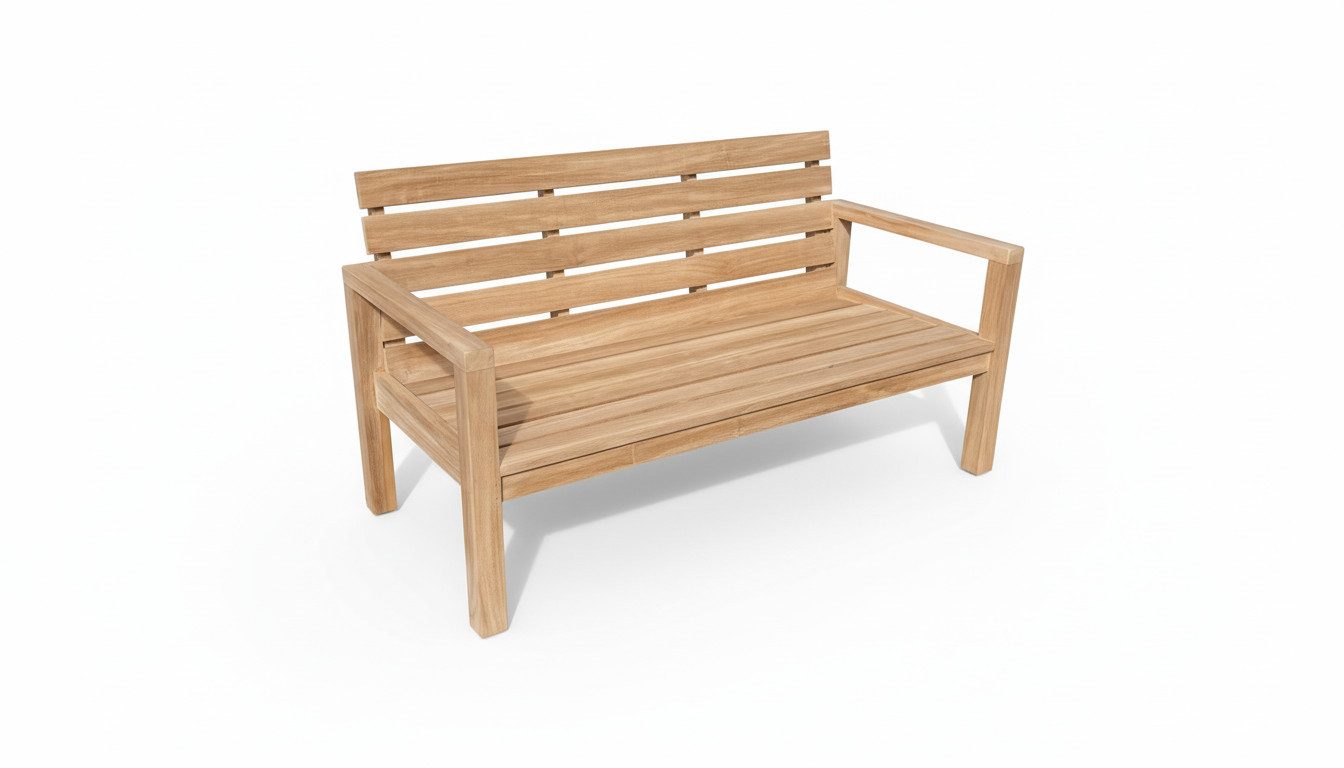 Strandkorb-King Gartenbank Teakholz Gartenbank SAMOSIR 150cm 3 Sitzer