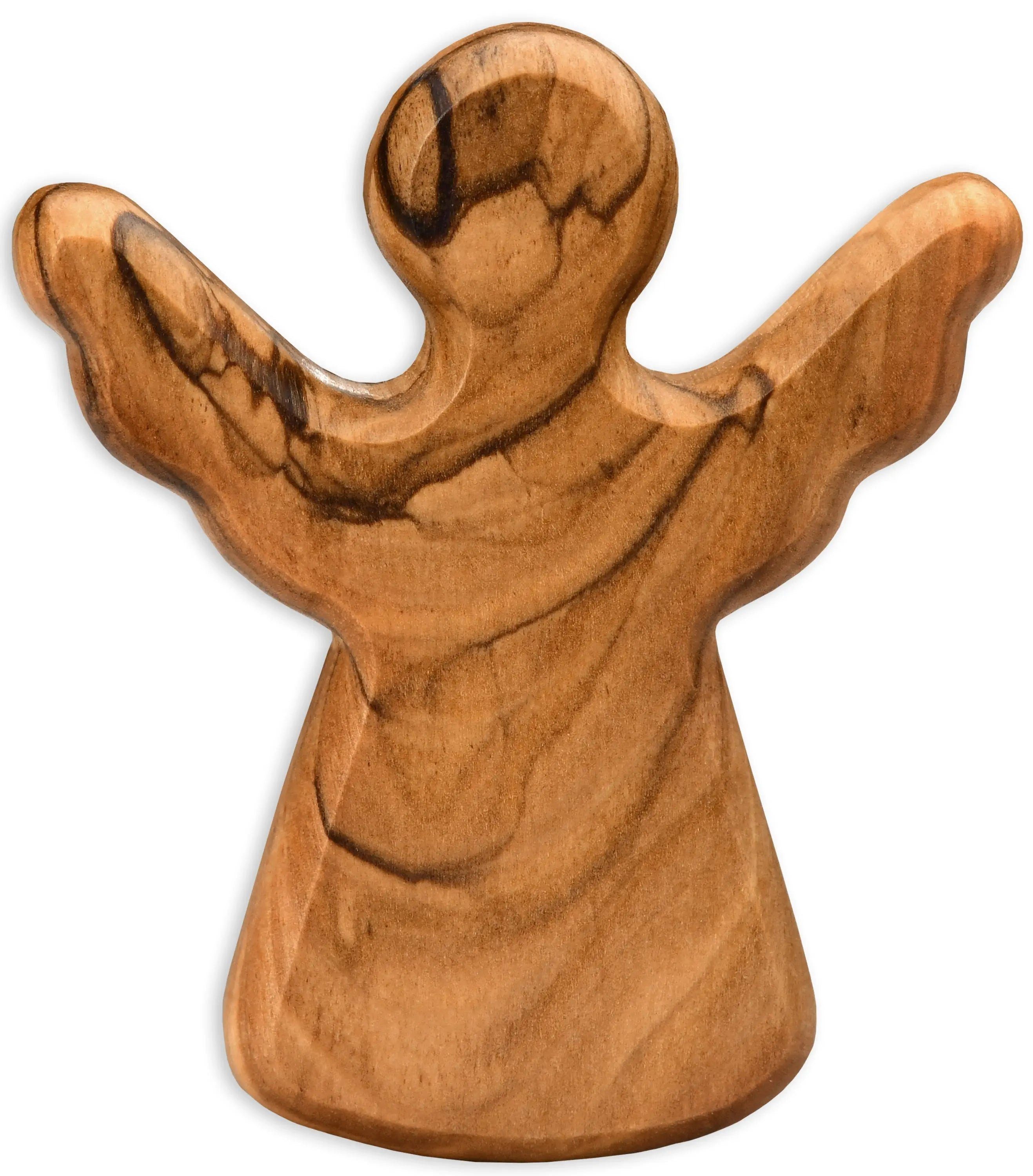Kassis Engelfigur Schutzengel Bethlehem, als Naturprodukt, Handschmeichler aus Olivenholz, handgemacht, umweltfreundlich, Glücksbringer aus