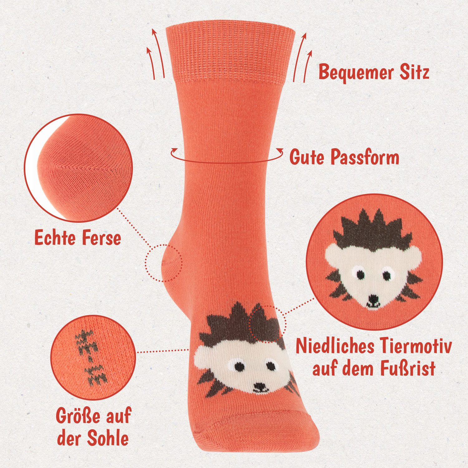 Footstar Kurzsocken Kinder Socken (8 Paar) für Mädchen & Jungen bunt