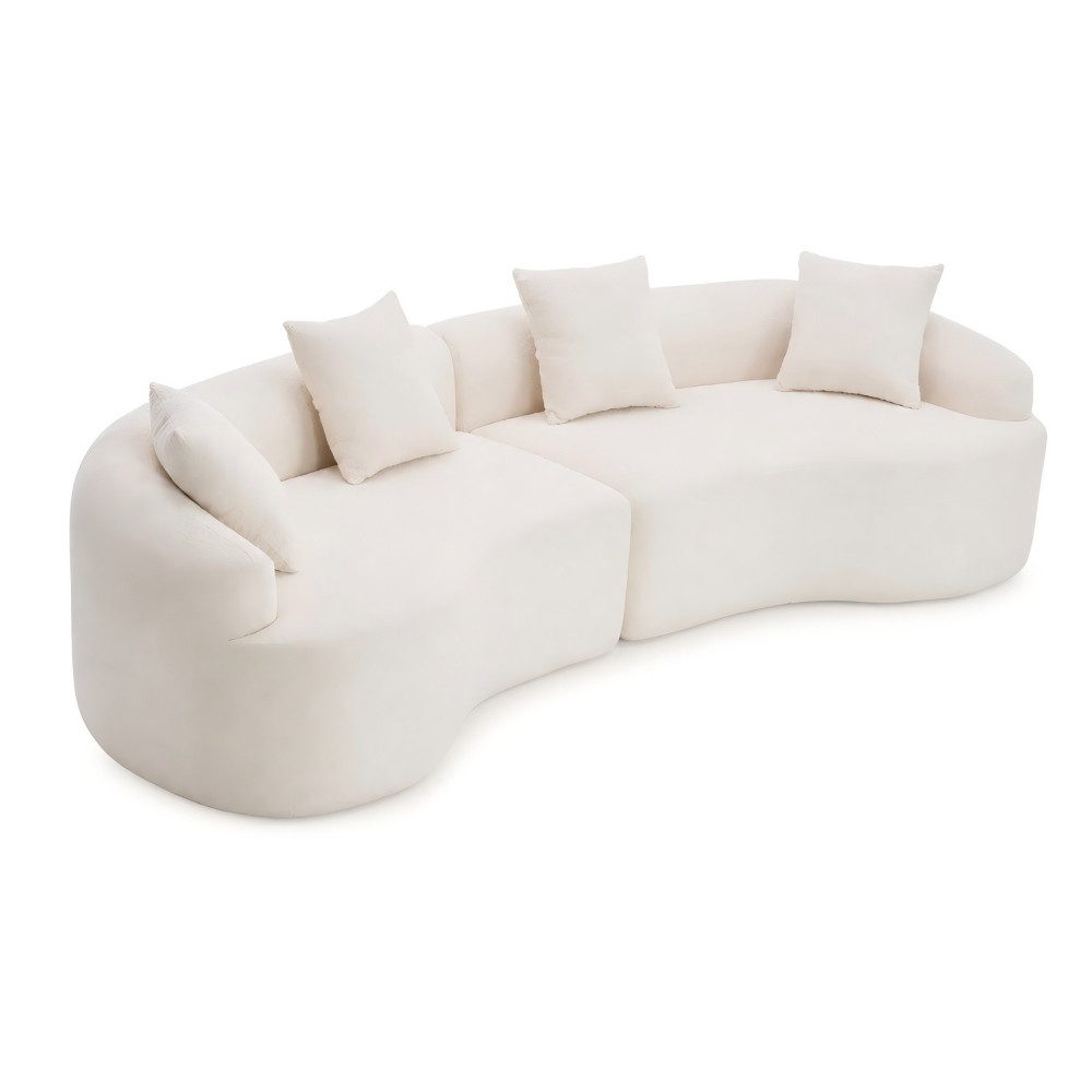 SIKAINI Sofa Sofa aus Chenille in Weiss, 1 Teile