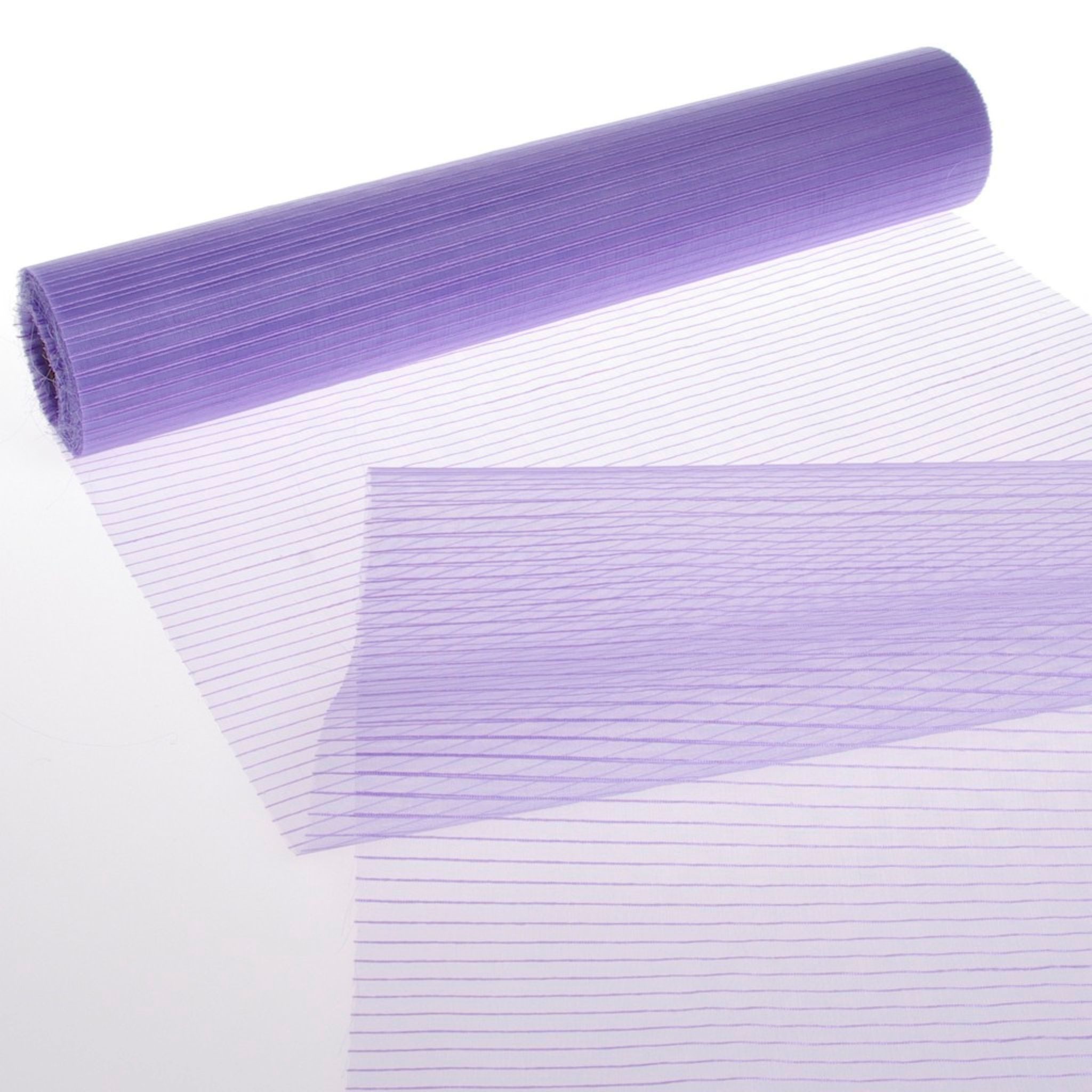 Tischläufer Tischläufer Organza mit Web-Streifen - lavendel - 28 cm x 15 m