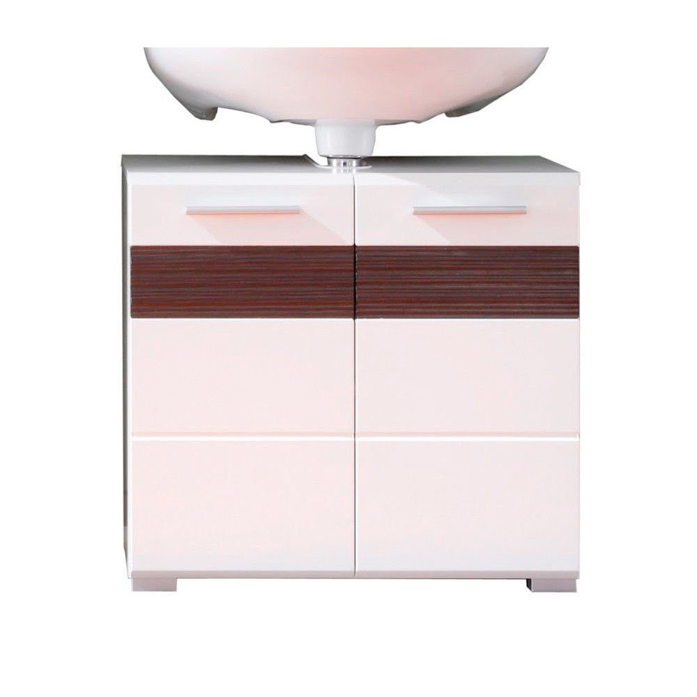 trendteam Waschbeckenunterschrank Mezzo Unterschrank Badschrank weiß / Dark  Oak 60 x 56 x 34 cm, Pflegeleichte Oberfläche