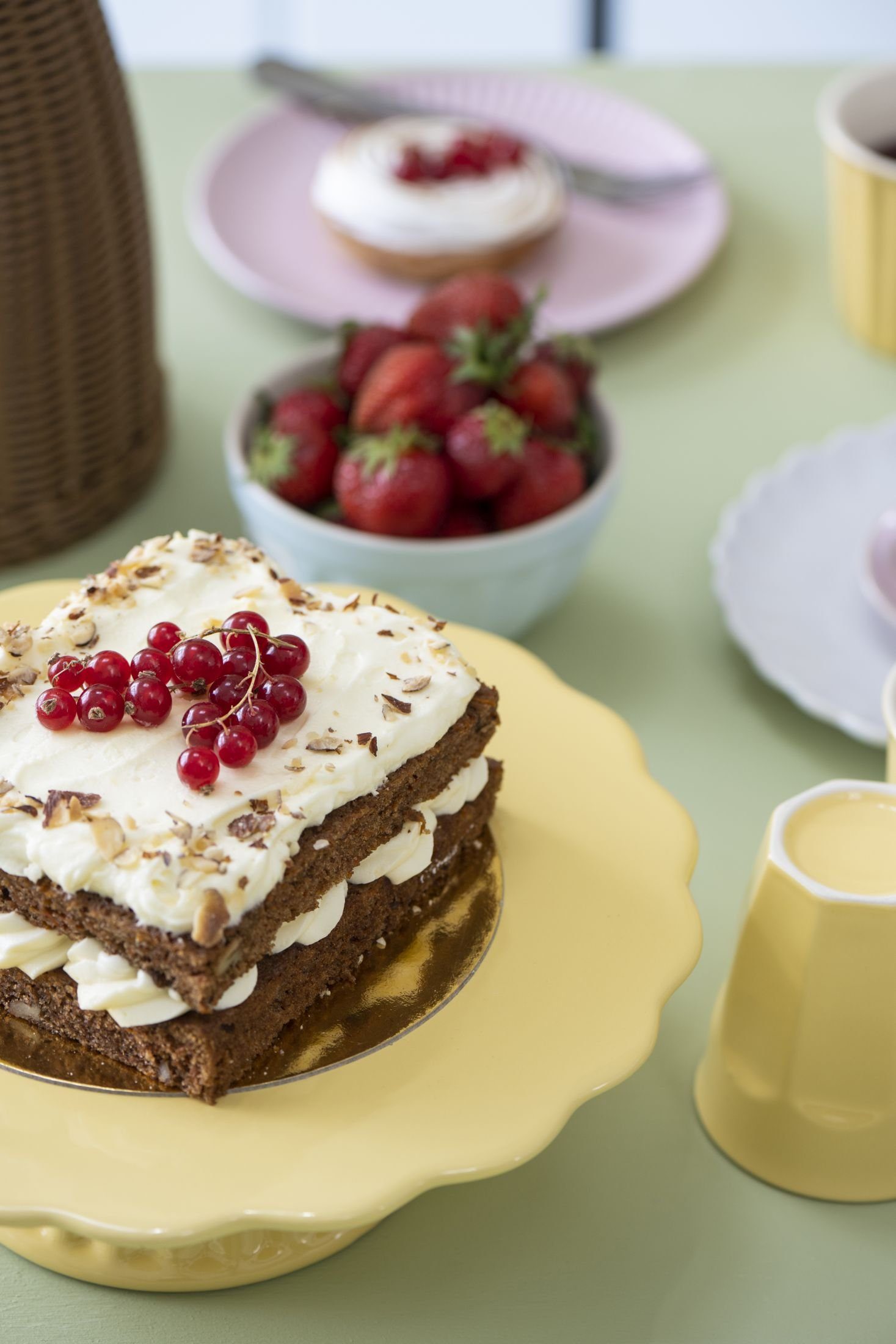 Ib Laursen Tortenplatte Tortenplatte Kuchenplatte Fuß Mynte Keramik Lemonade Gelb Ib Laursen, Keramik