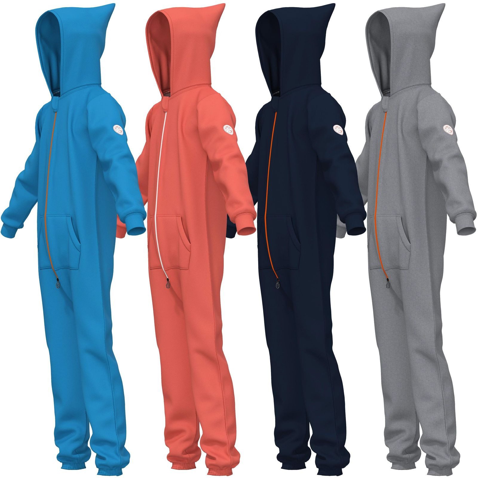 Gradnetz Jumpsuit Kinder Jungen Mädchen Overall Onesie Anzug Kids (1-tlg) Bio-Baumwolle - Kinnschutz - Kuschelig-weich - elastische Bündchen