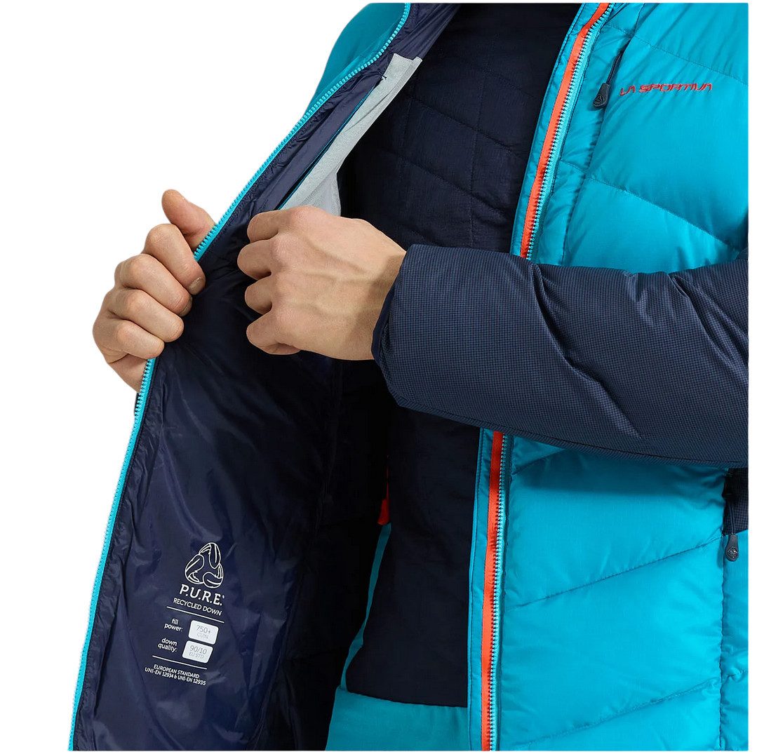 La Sportiva Winterjacke Bivouac Down (leicht, Wärmeisolierung, Skitouring) tropicblau/seablau