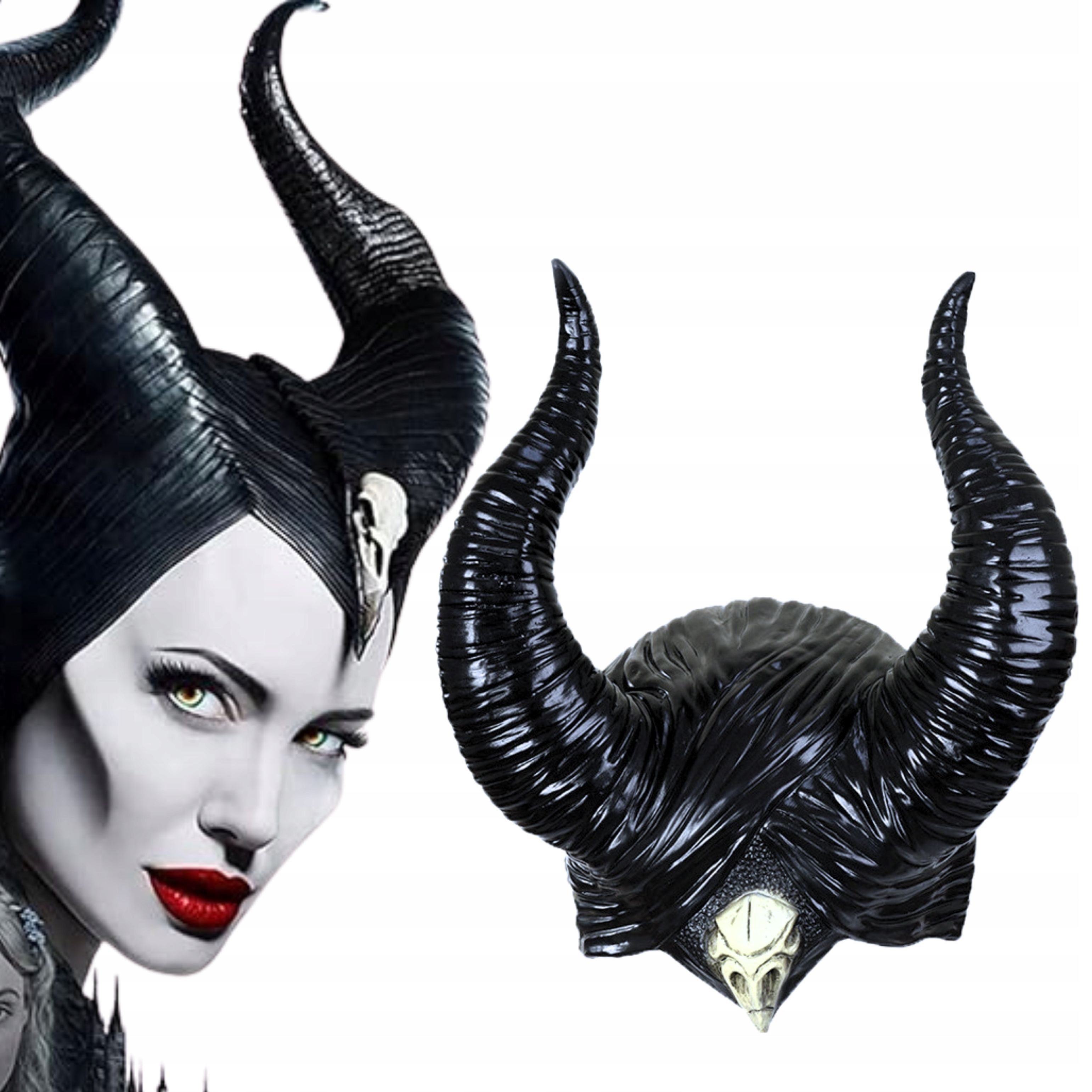 Festivalartikel Verkleidungsmaske Maleficent Hörner Halloween Kostüm Zauberin Cosplay Magic, (1-tlg)