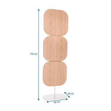 hjh OFFICE Raumteiler Trennwand FLEXMIUT W 100% Recyceltes Pet-Material, Bedruckte Akustiktrennwand in Holz-Optik, Dekorativer Sichtschutz