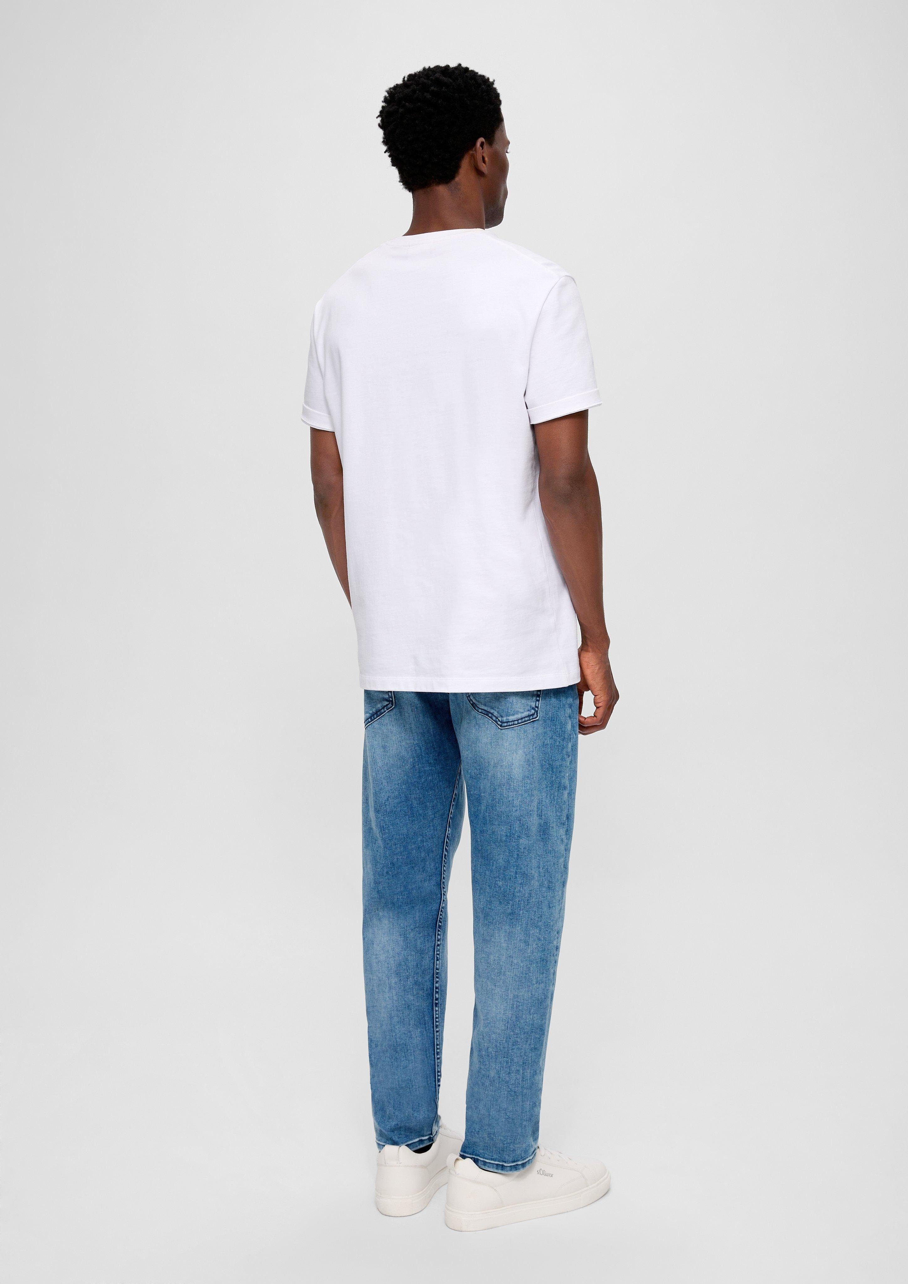 Rise Stoffhose Tapered / Jeans Label-Patch, High / / s.Oliver Leg Mauro Regular Fit Waschung