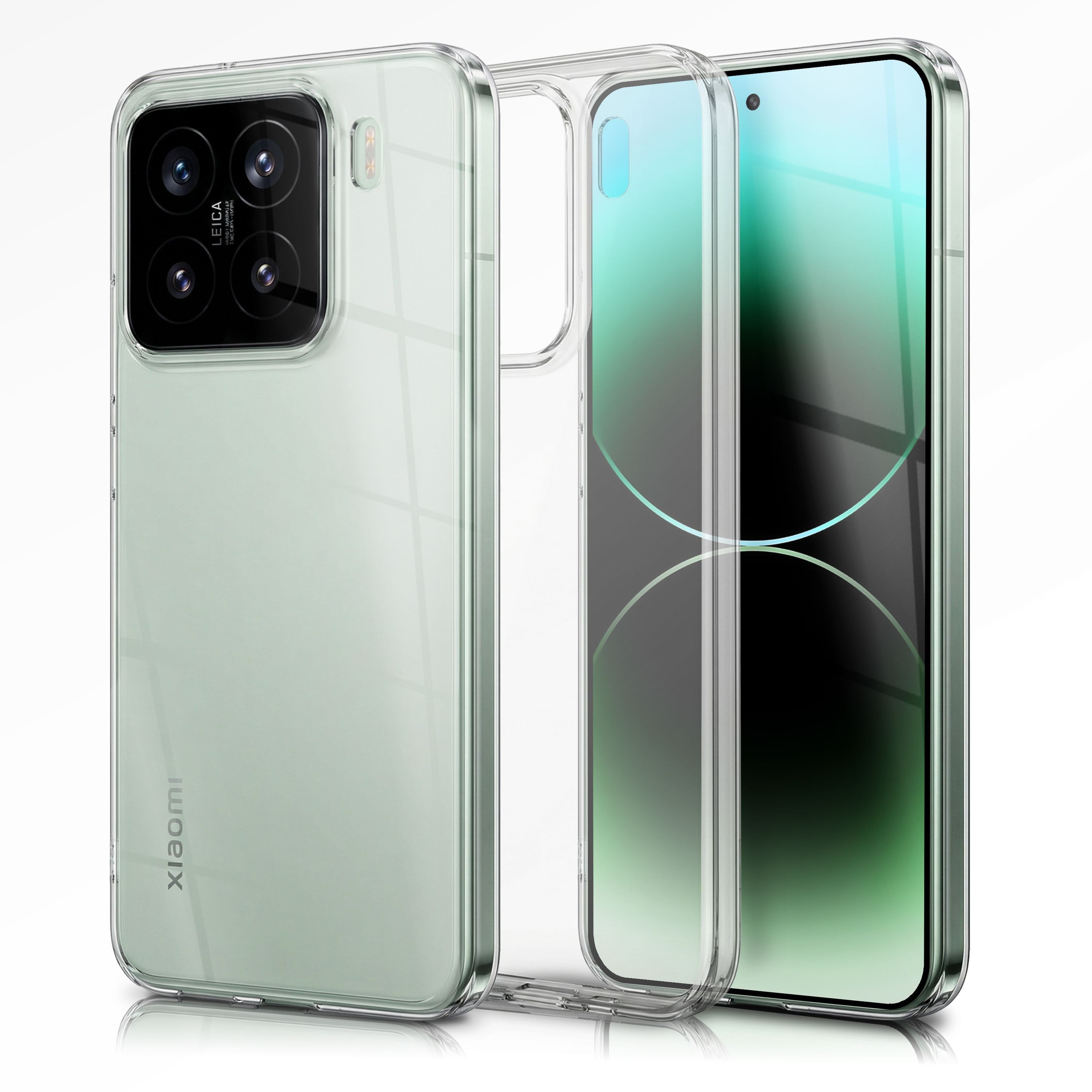 Nalia Smartphone-Hülle Xiaomi 15 16,2 cm (6,36 Zoll), GLAZE Case - Transparentes Silikon, Anti-Watermark & Schlank