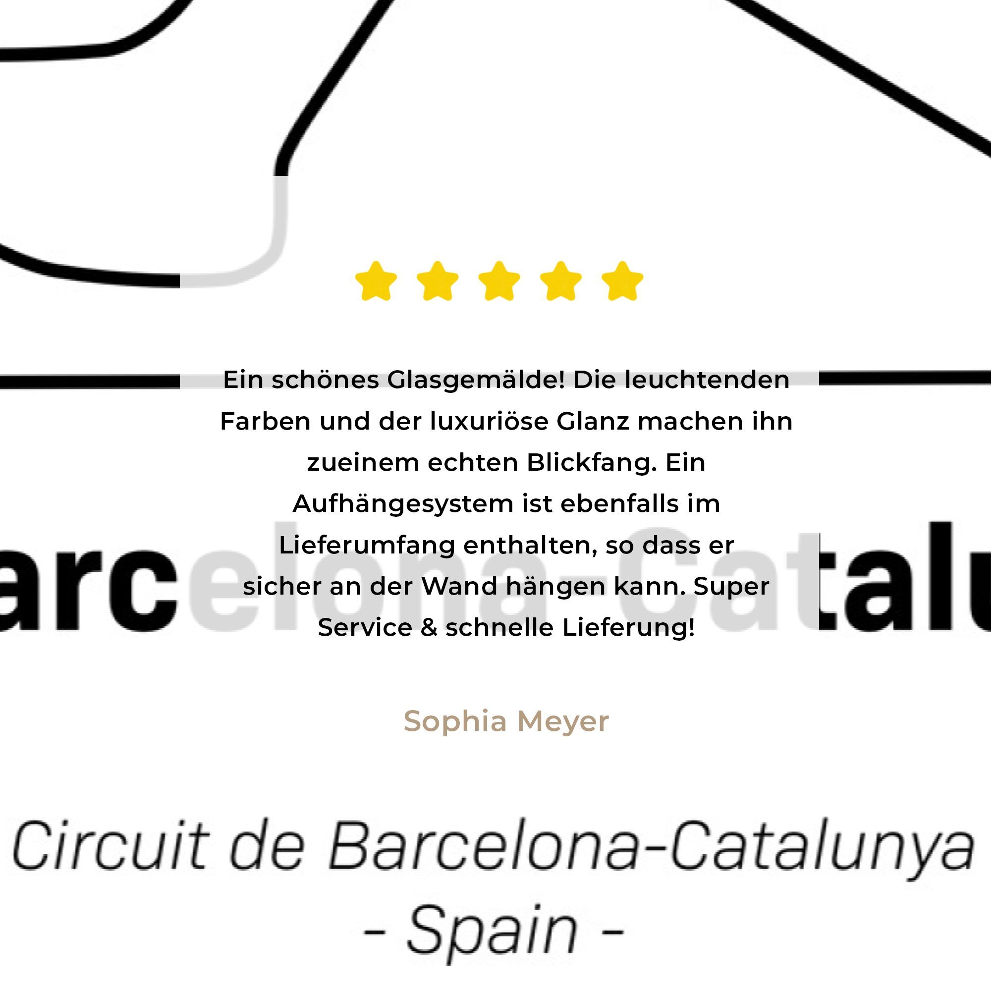 Wandbild (1 St), Glasbilder Foto - - Barcelona, MuchoWow auf Formel 1 Wanddekoration Acrylglasbild auf - Glas Glas - Rennstrecke - Bilder