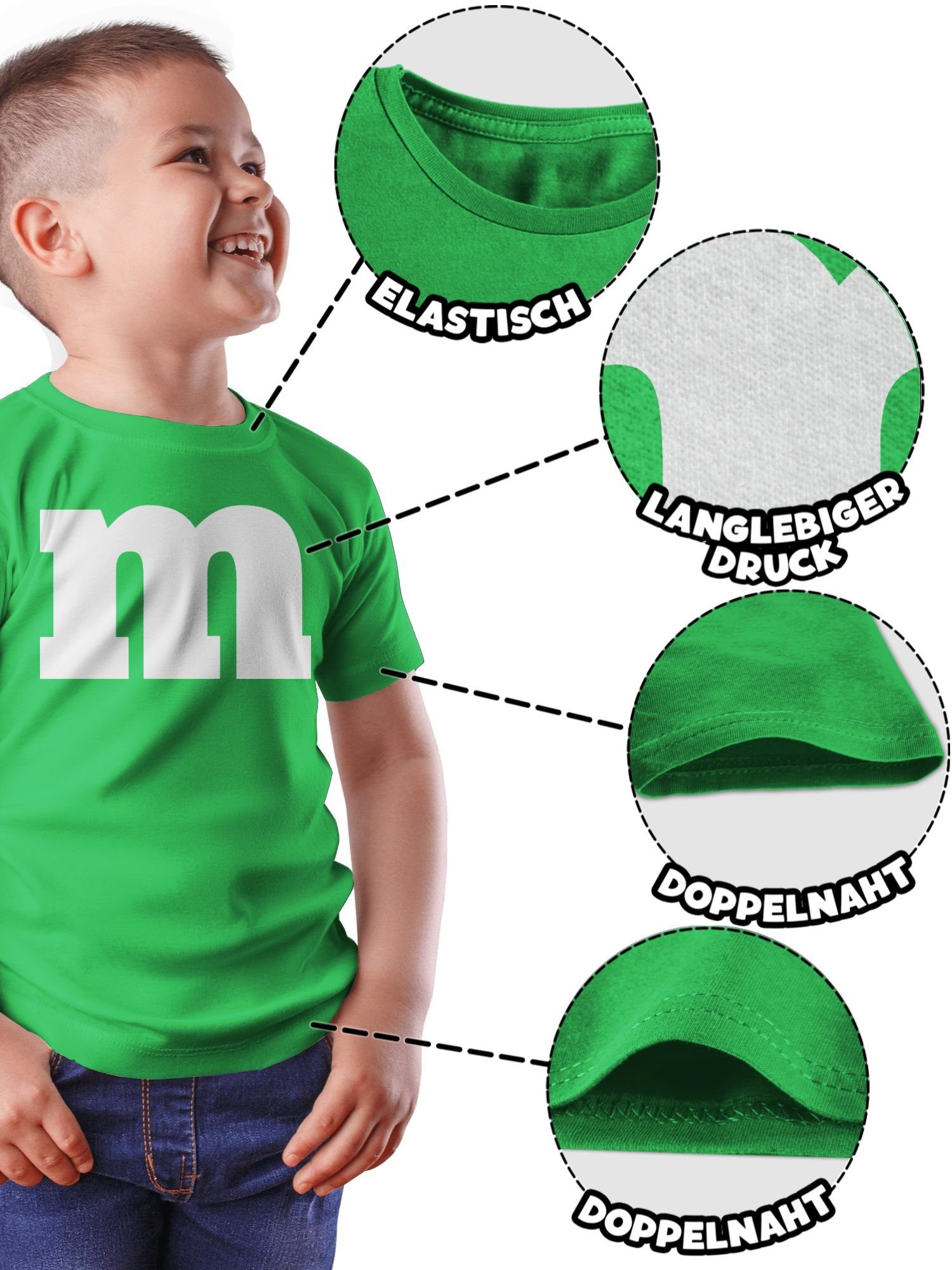 Shirtracer T-Shirt M & Aufdruck Fasching Karneval 2 Grün