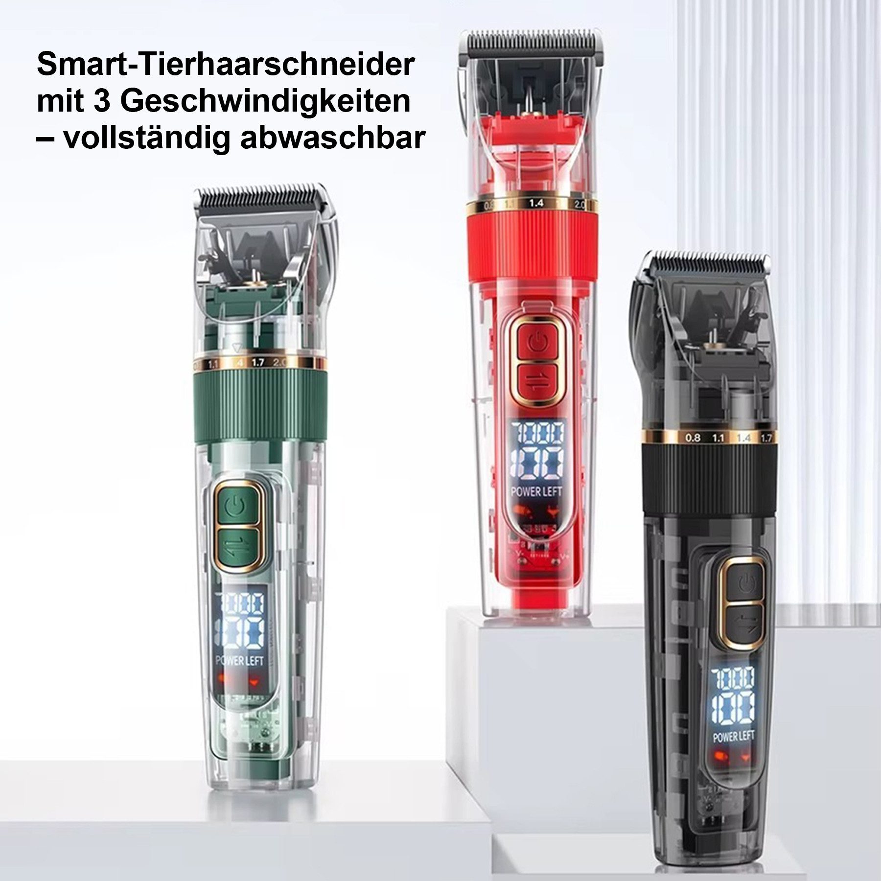 Thumbnail - Senmudi Hundeschermaschine Profi Schermaschine Professionelle Hochleistungs-Haarschneidemaschine, IPX7 Tierhaarschneidem...