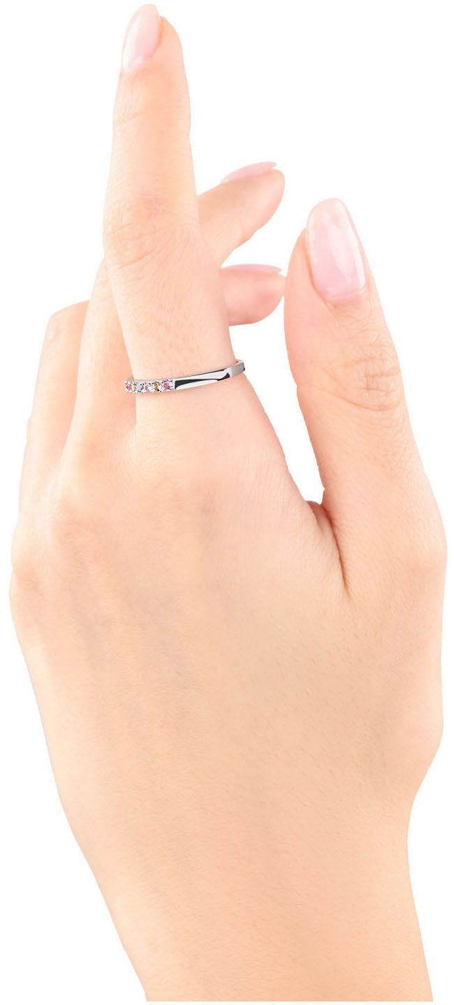 s.Oliver Fingerring Regenbogen-Optik, mit Zirkonia (synth)
