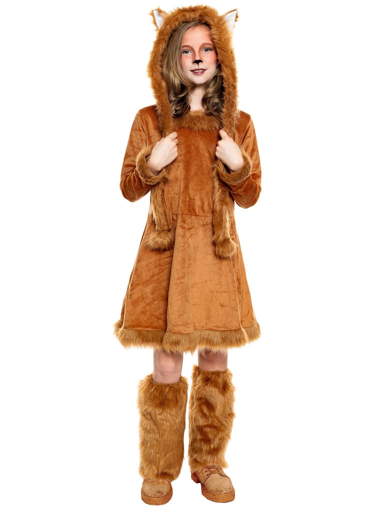Maskworld Kostüm Fuchs Kinderkostüm - Waldtier Karneval Halloween
