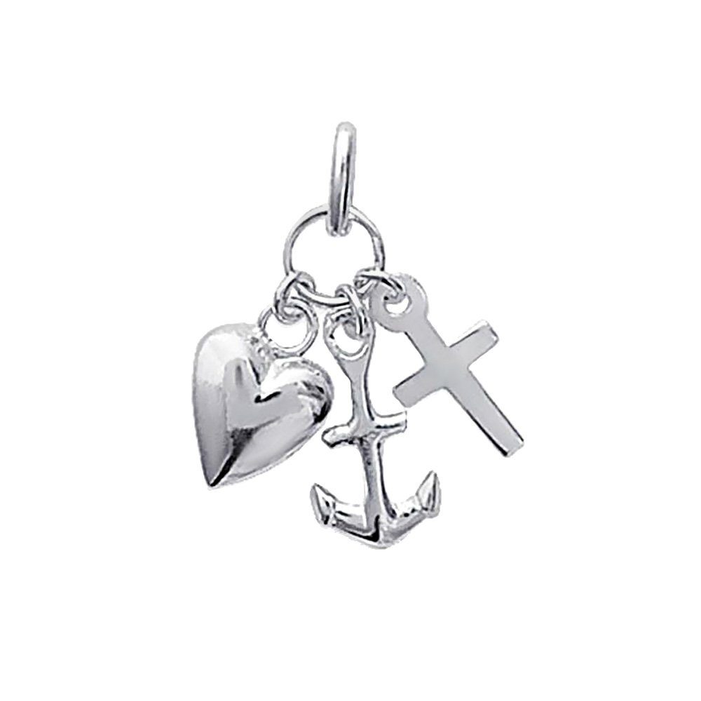 Kettenanhänger 925 Sterling Silber Ketten Anhänger Glaube Liebe H