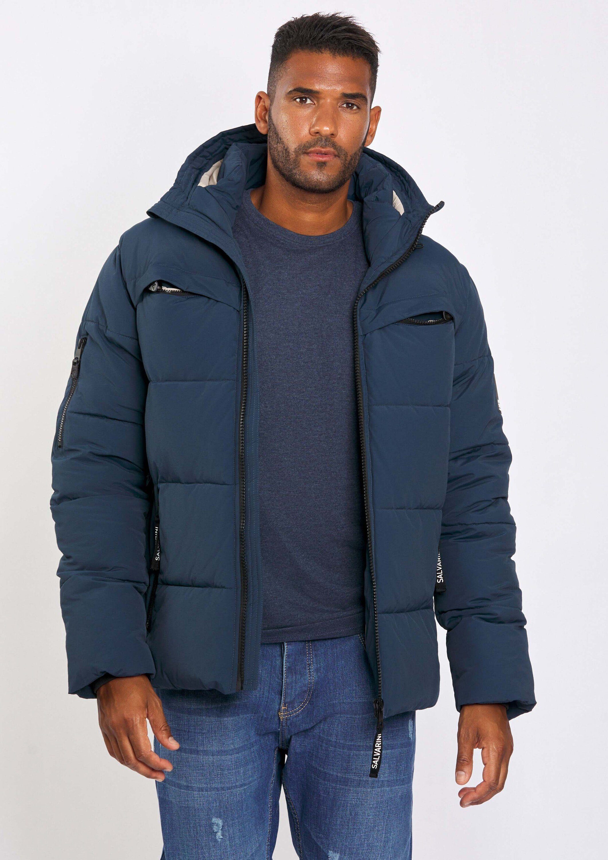 Alessandro Salvarini Winterjacke ASDiego mit extra hohem Kragen und vielen Taschen Navy