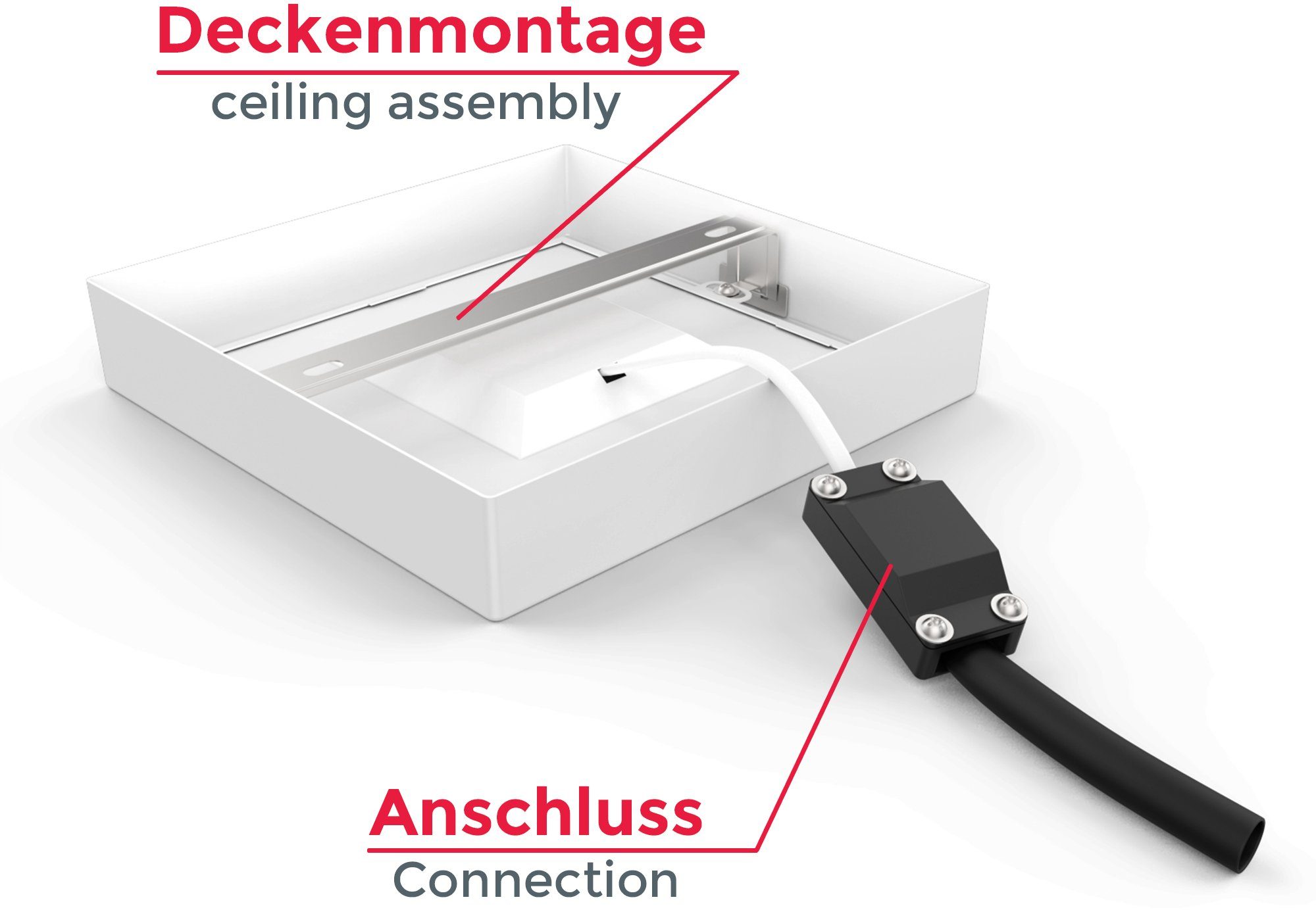 Eckig weiß B.K.Licht 12W Warmweiß, Unterbauleuchte fest Strahler 900lm inkl. integriert, LED Aufputz Aufbaustrahler, 3.000K LED LED