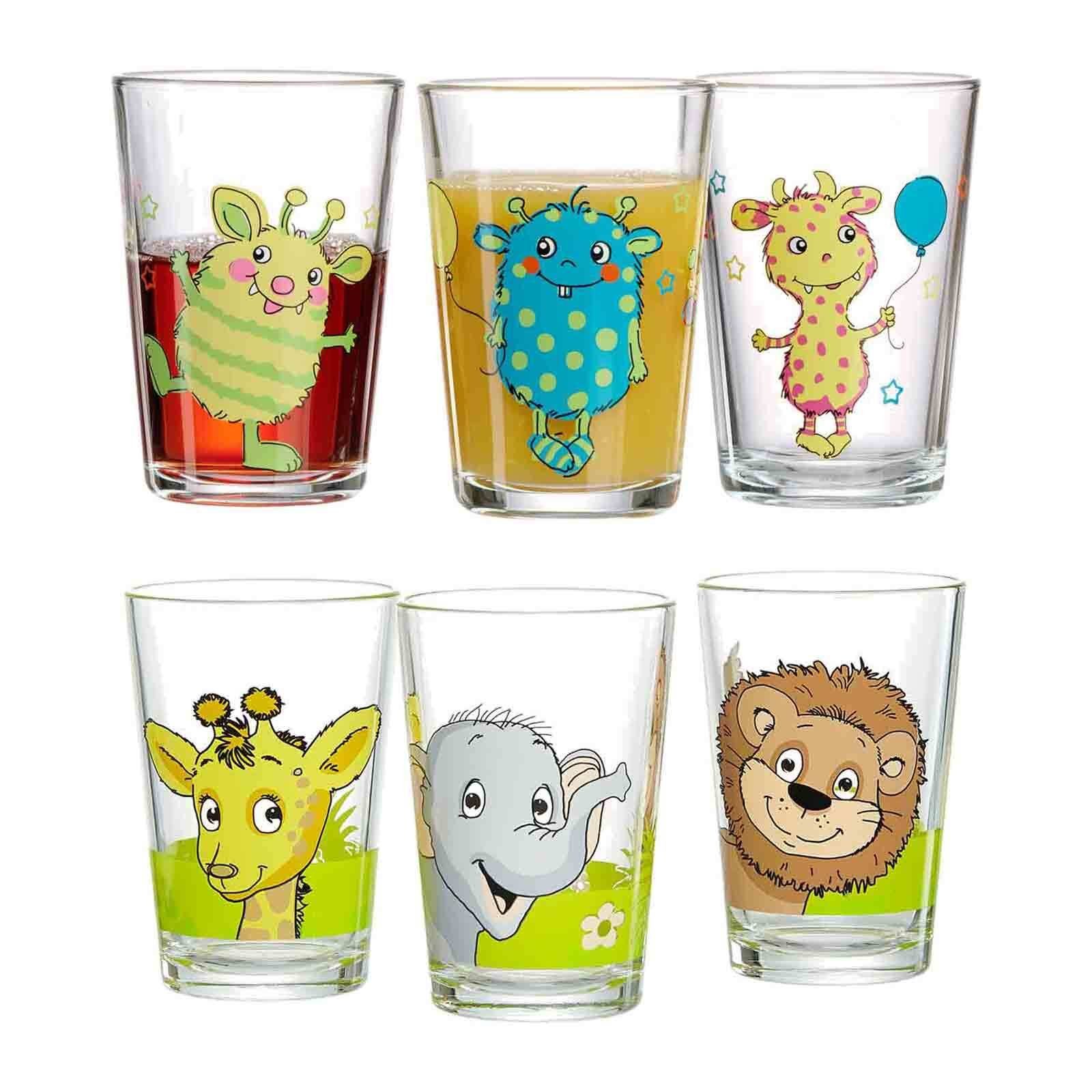 Kinderbecher Monsterchen Dschungeltiere Kindergläser 205 ml
