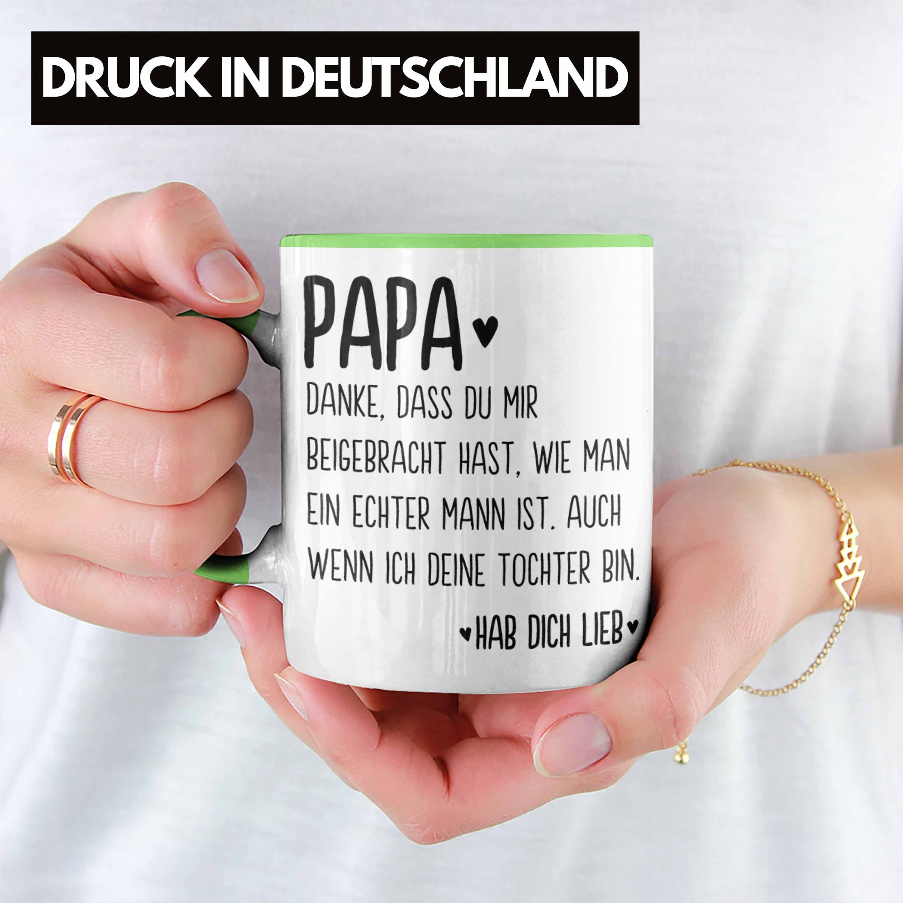 Trendation Tasse Sprüche Papa Vatertag Grün Vater Tasse Trendation Geschenkidee - Geschenk Kaffeetasse von Tochter Spruch