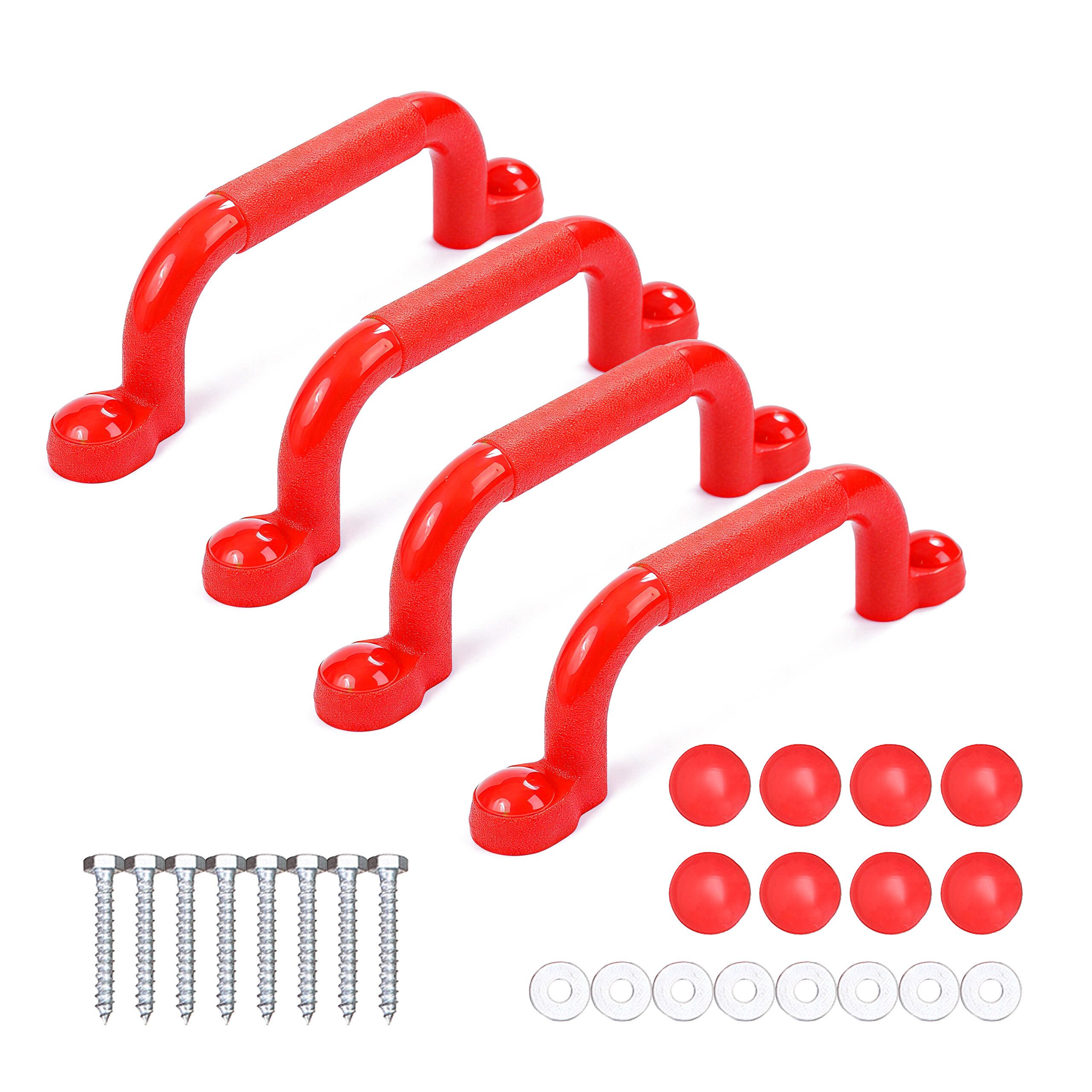 relaxdays Klettergriff Klettergerüst-Griffe im Set (4-St), rot, 4er Pack