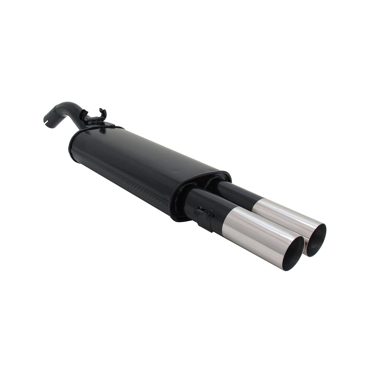 OMAC Auspuff-Flexrohr Novus Sportauspuff für VW Golf 2 19E 2x76mm Endschalldämpfer mit ABE, (1-tlg), Leicht austauschbar - Doppelter Ausgang