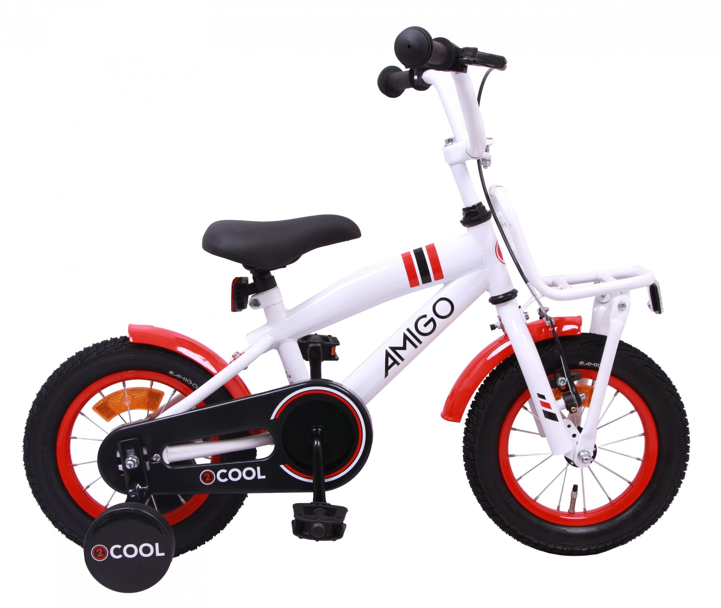 AMIGO Fahrräder Kinderfahrrad AMIGO 2Cool 12 Zoll Jungen Rücktrittbremse Kinderfahrrad Weiß