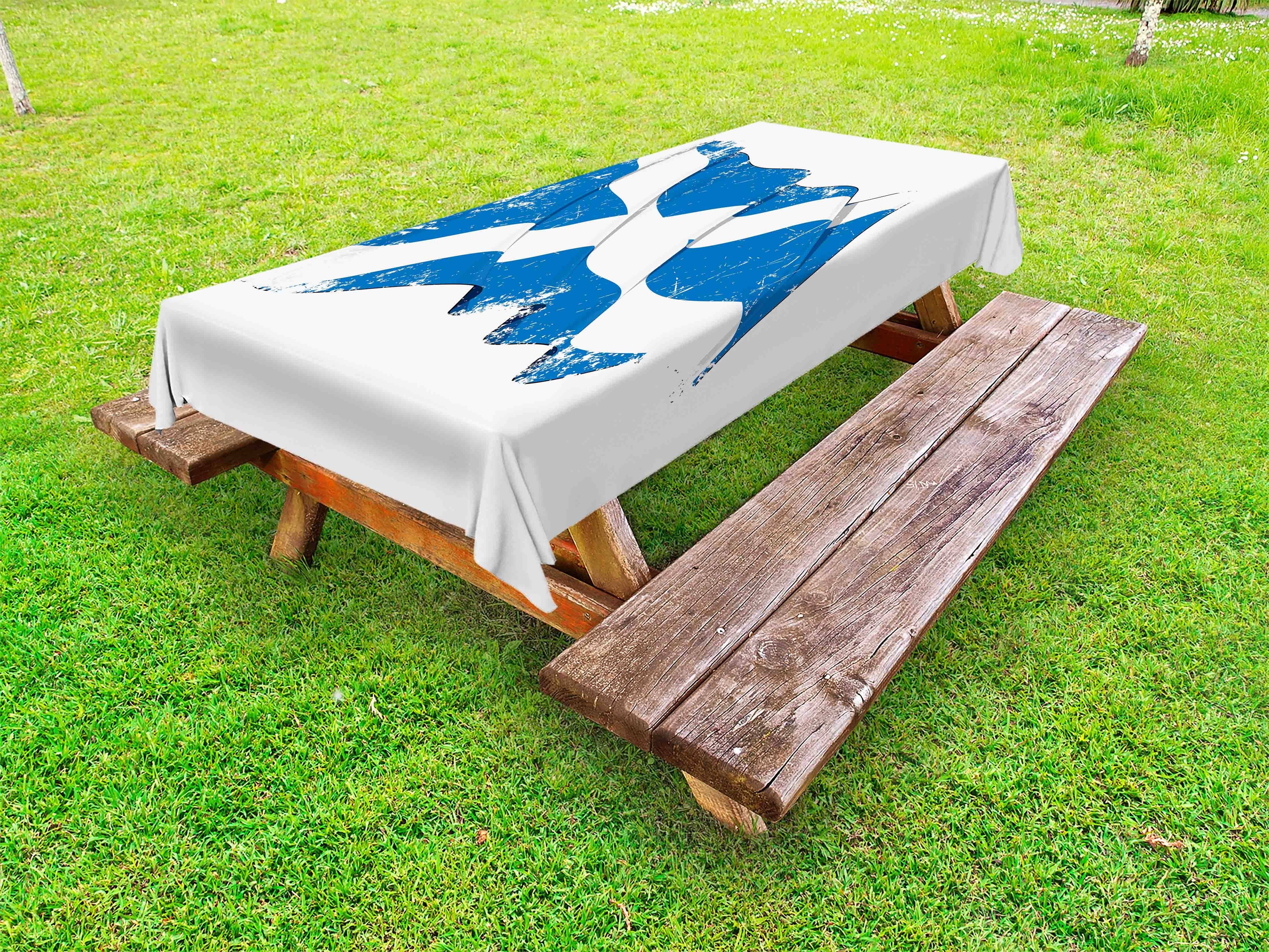 Abakuhaus Tischdecke dekorative waschbare Picknick-Tischdecke, Schottland Winken Scotch Flag Emblem