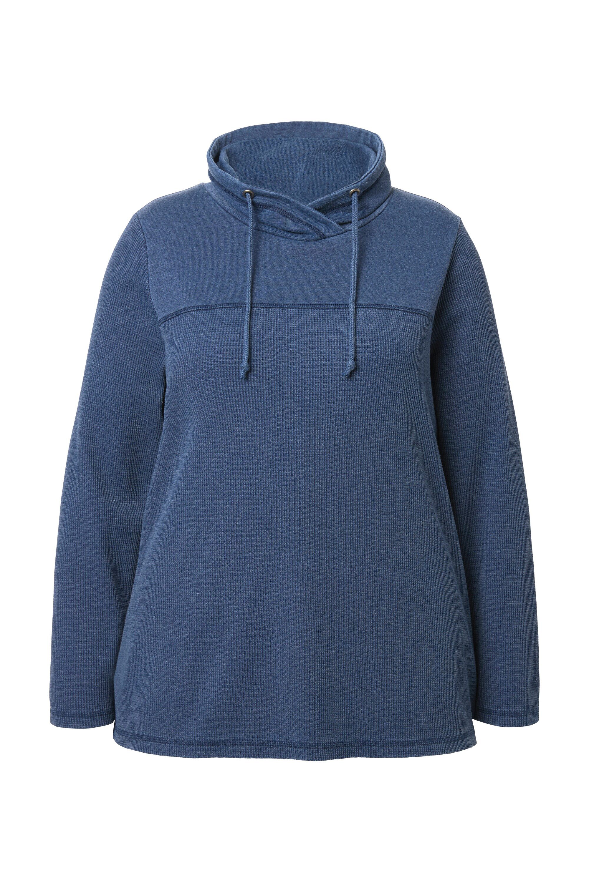 Ulla Popken Sweatshirt Sweatshirt Waffelpiqué Stehkragen günstig online kaufen