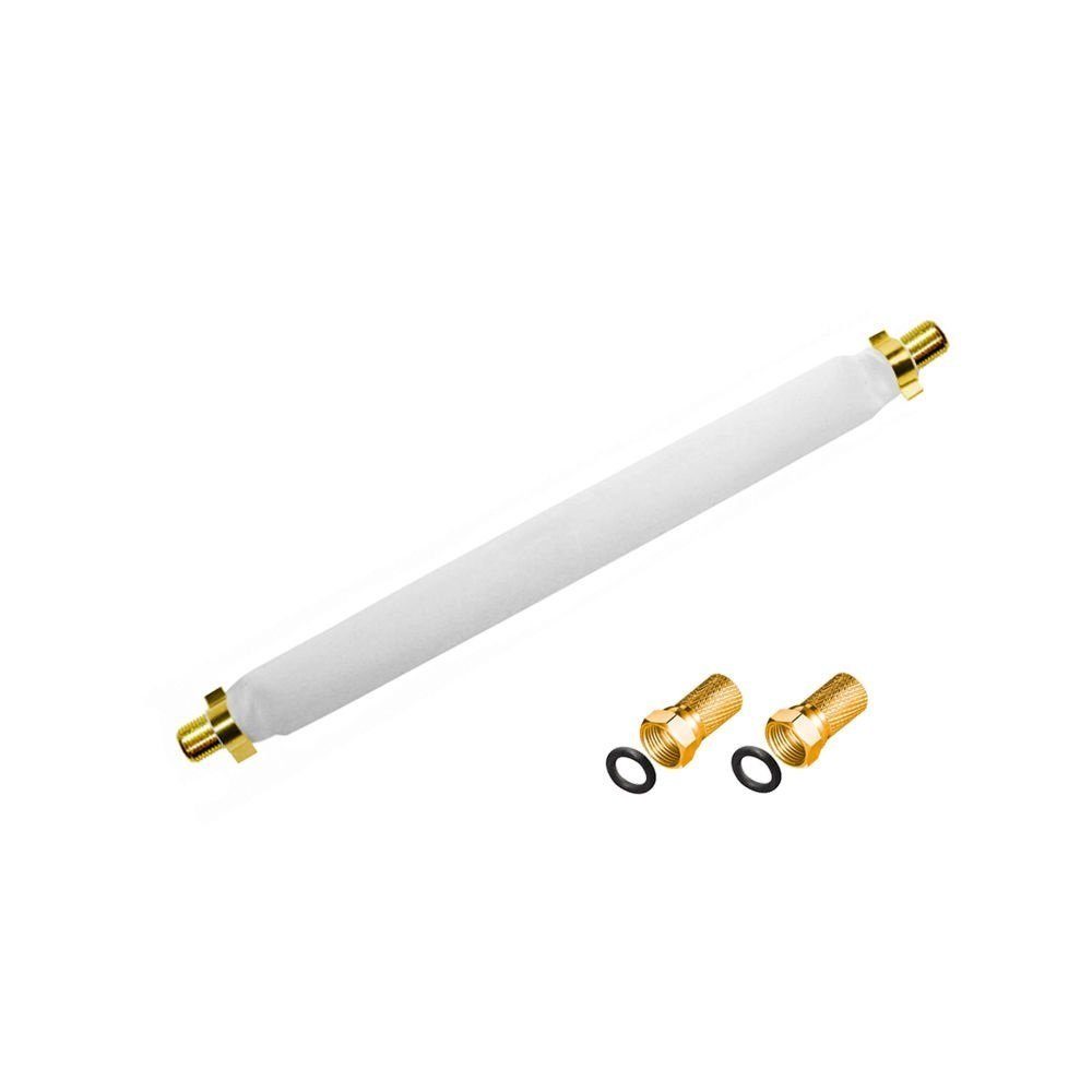 Fensterdurchführung selbstklebend 20cm + 2 x F-Stecker vergoldet TV-Kabel
